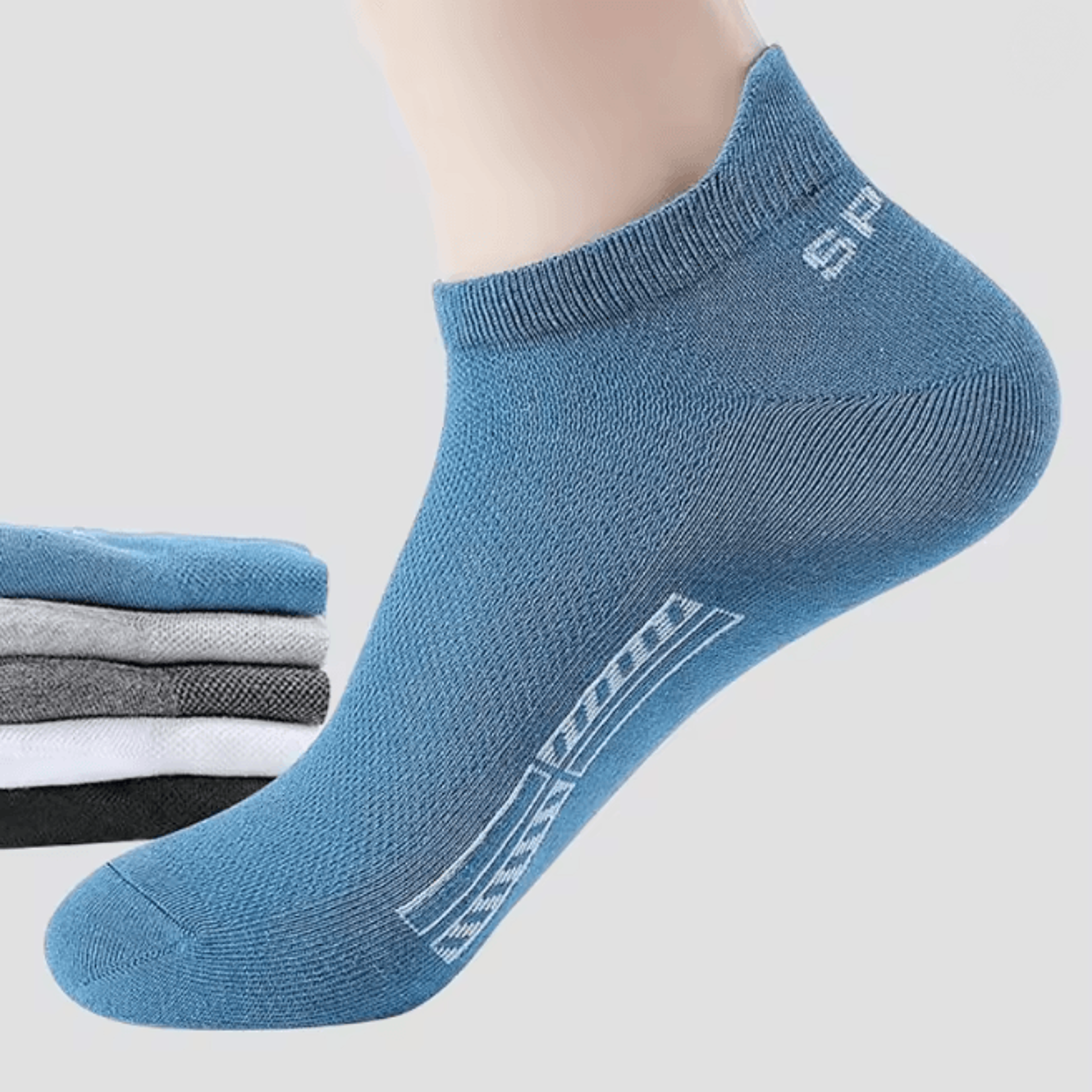 Mens Breathable Cotton Ankle Socks Lightweight Athletic Socks 5 Pair Set 0