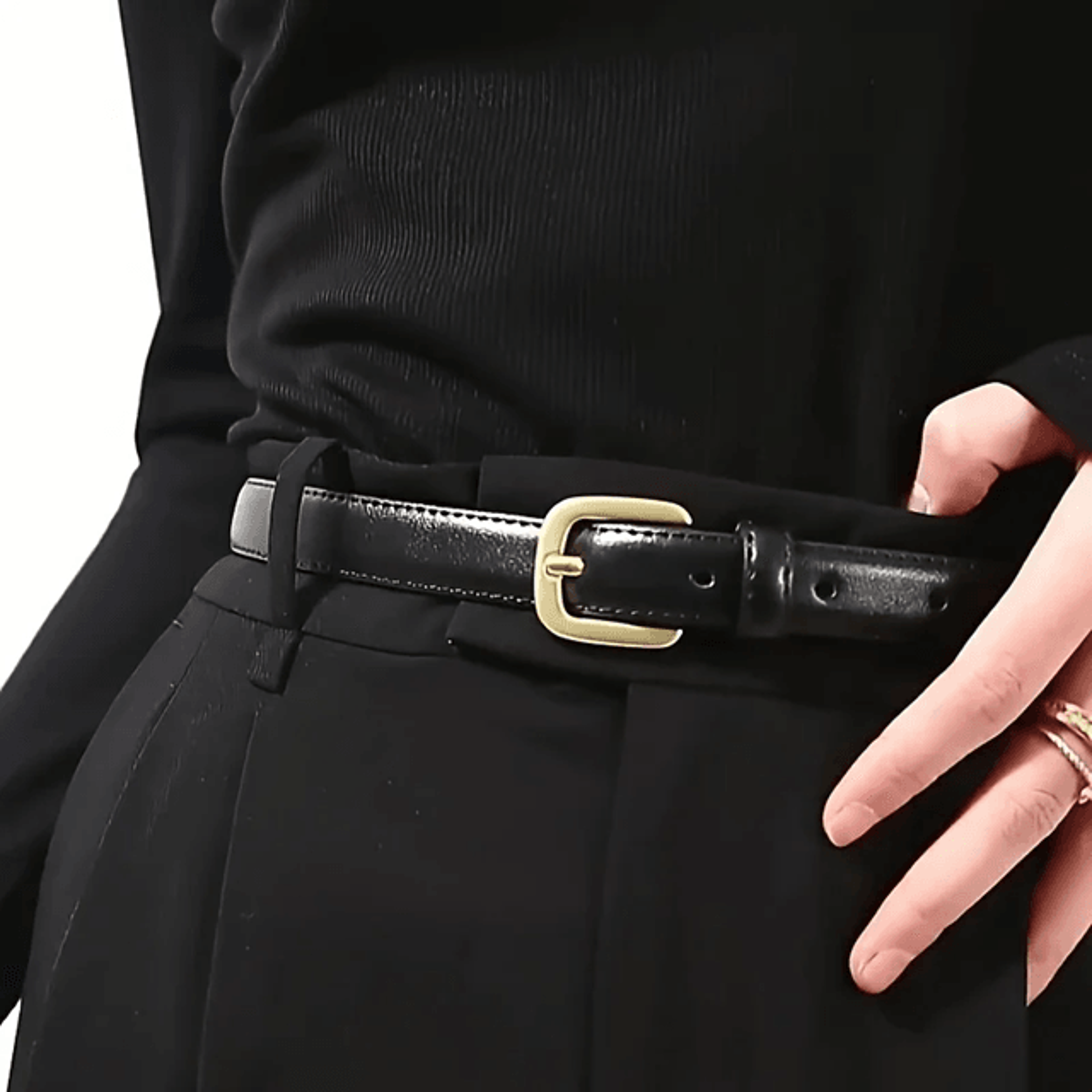 Mens Casual Leather Belt Set Classic Needle Buckle Double Loop 1