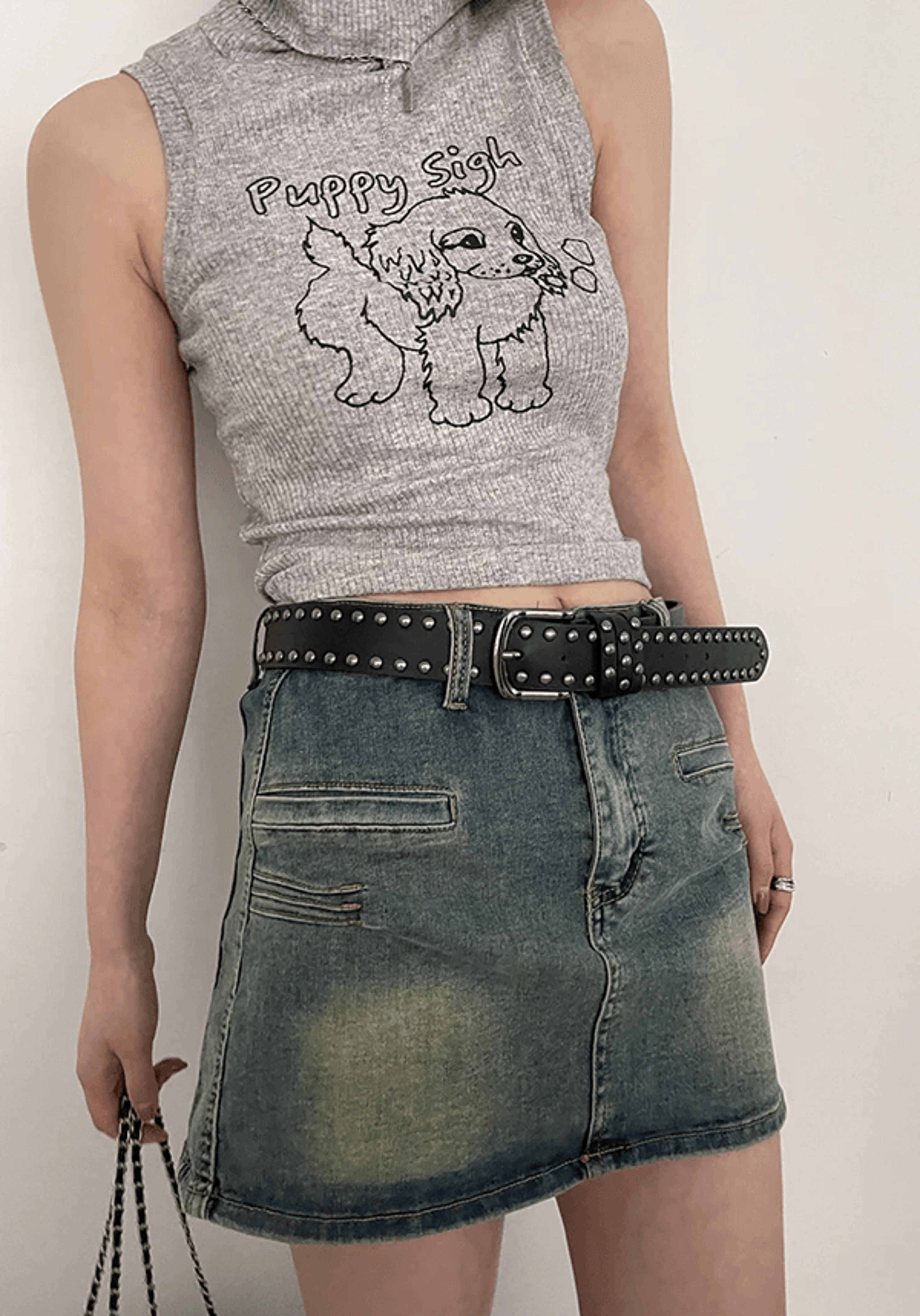 Womens Black Rivet Jeans Belt Fashion Personality Style 3