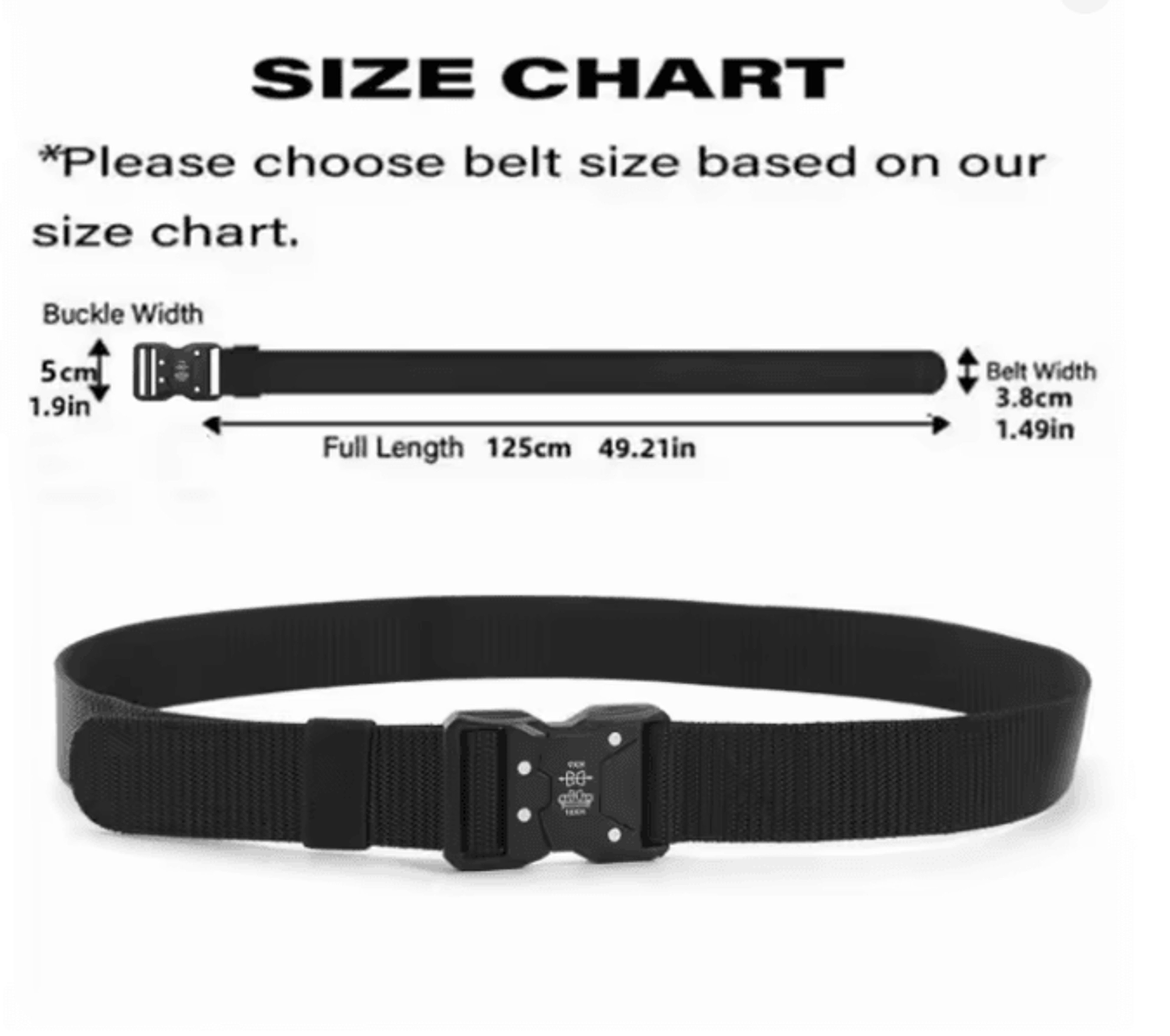 Mens Tactical Belt Adjustable Durable Outdoor Work And Sports Belt 2