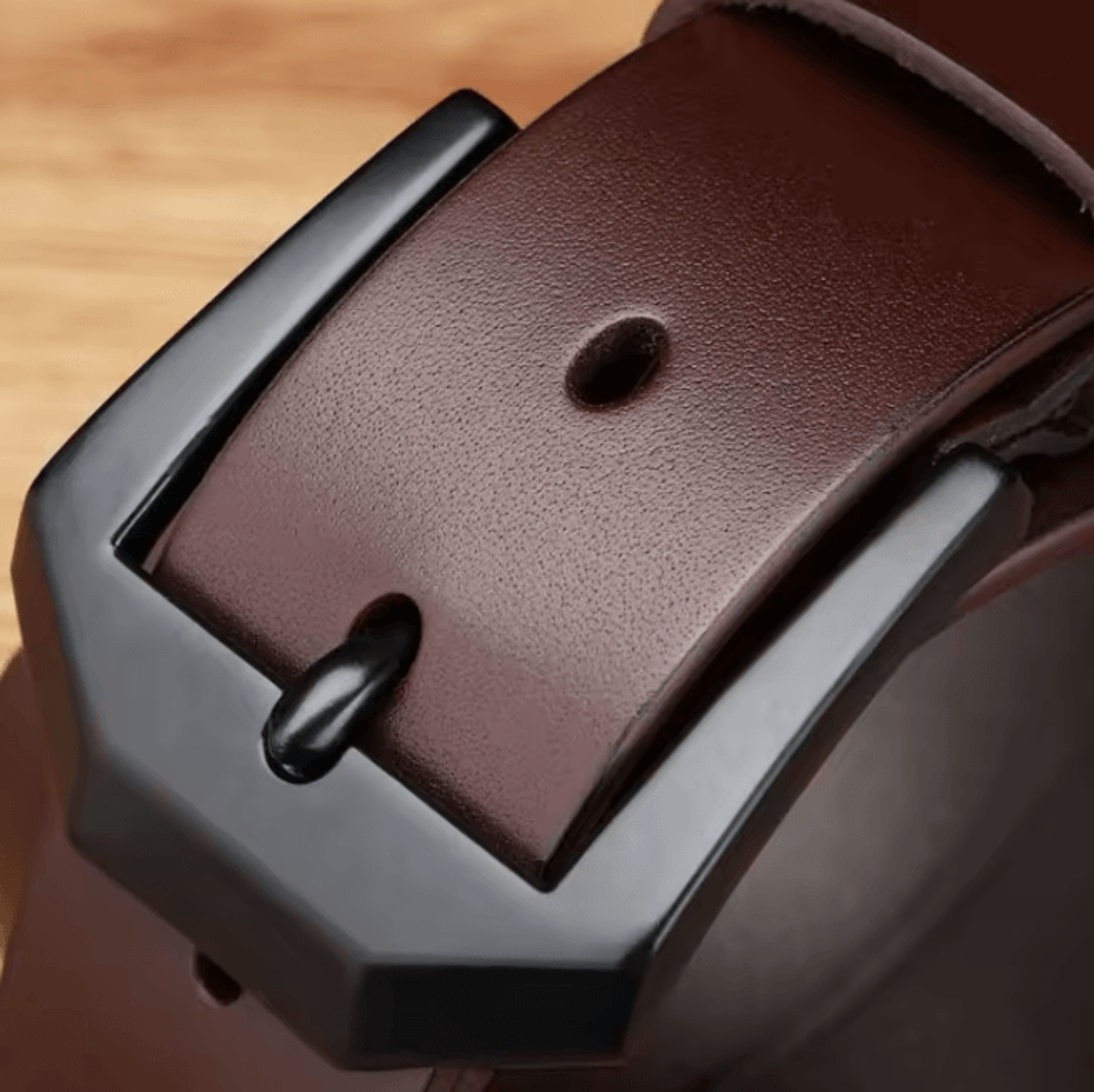 Classic Mens Leather Belt With Copper Needle Buckle Business Casual Style 6