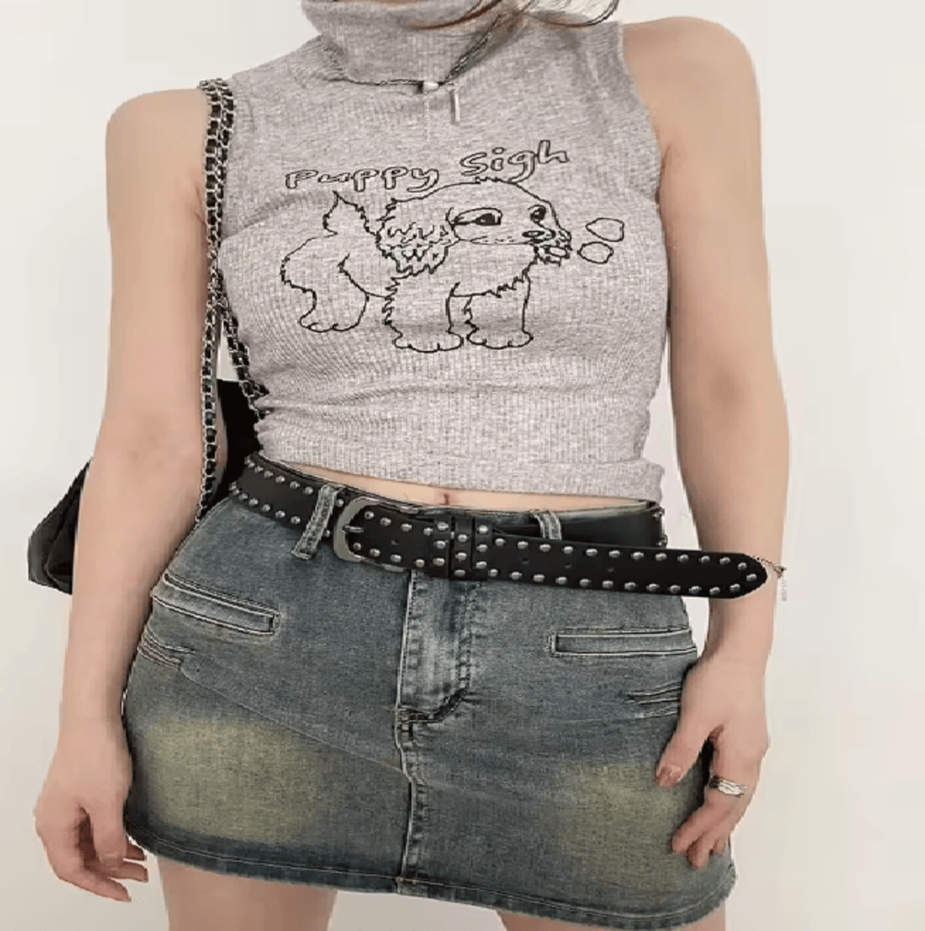 Black Rivet Womens Belt Fashion Jeans Waist Belt With Statement Design 1