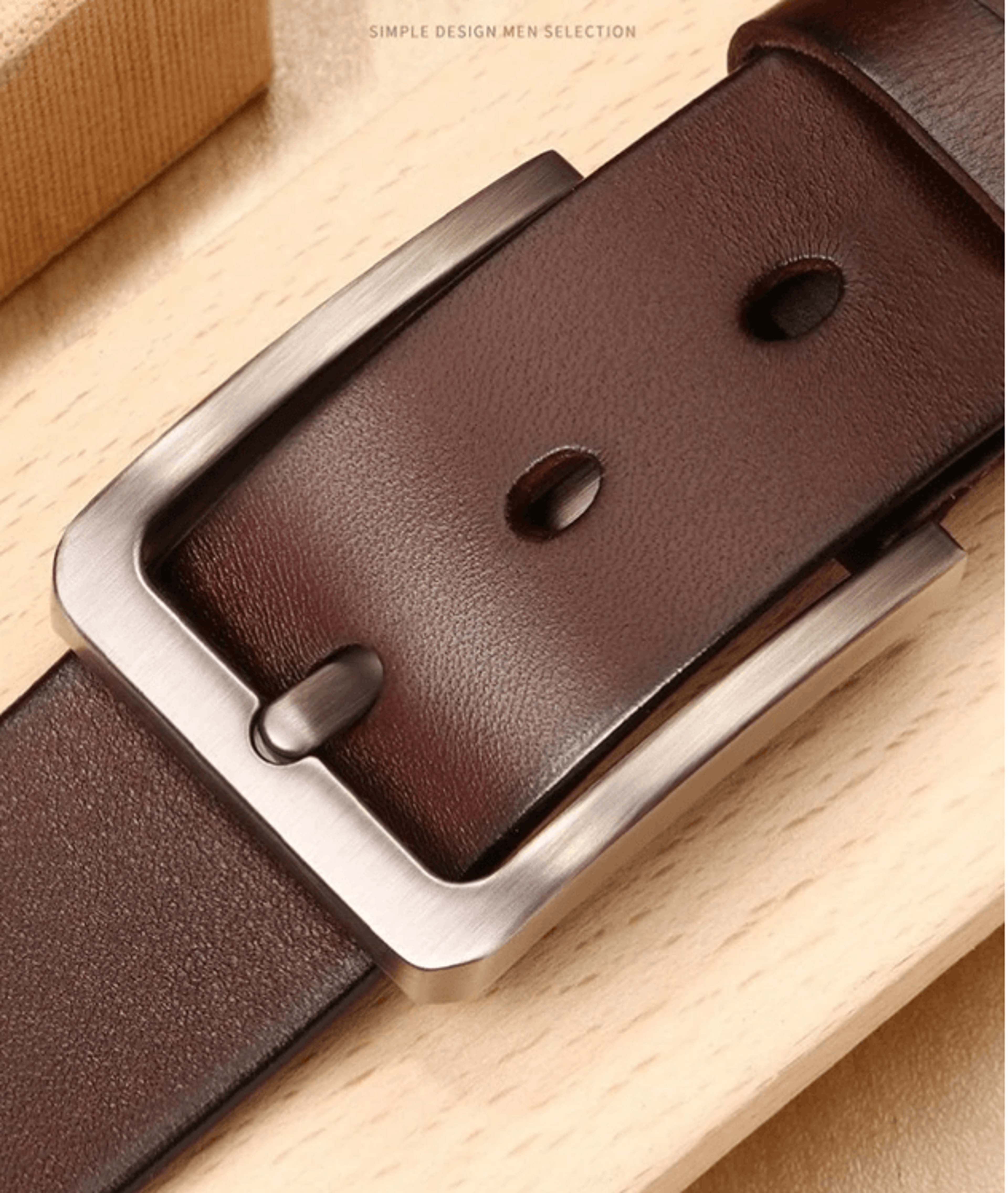 Mens Vintage Leather Belt Casual Black Pin Buckle Wide Belt 0