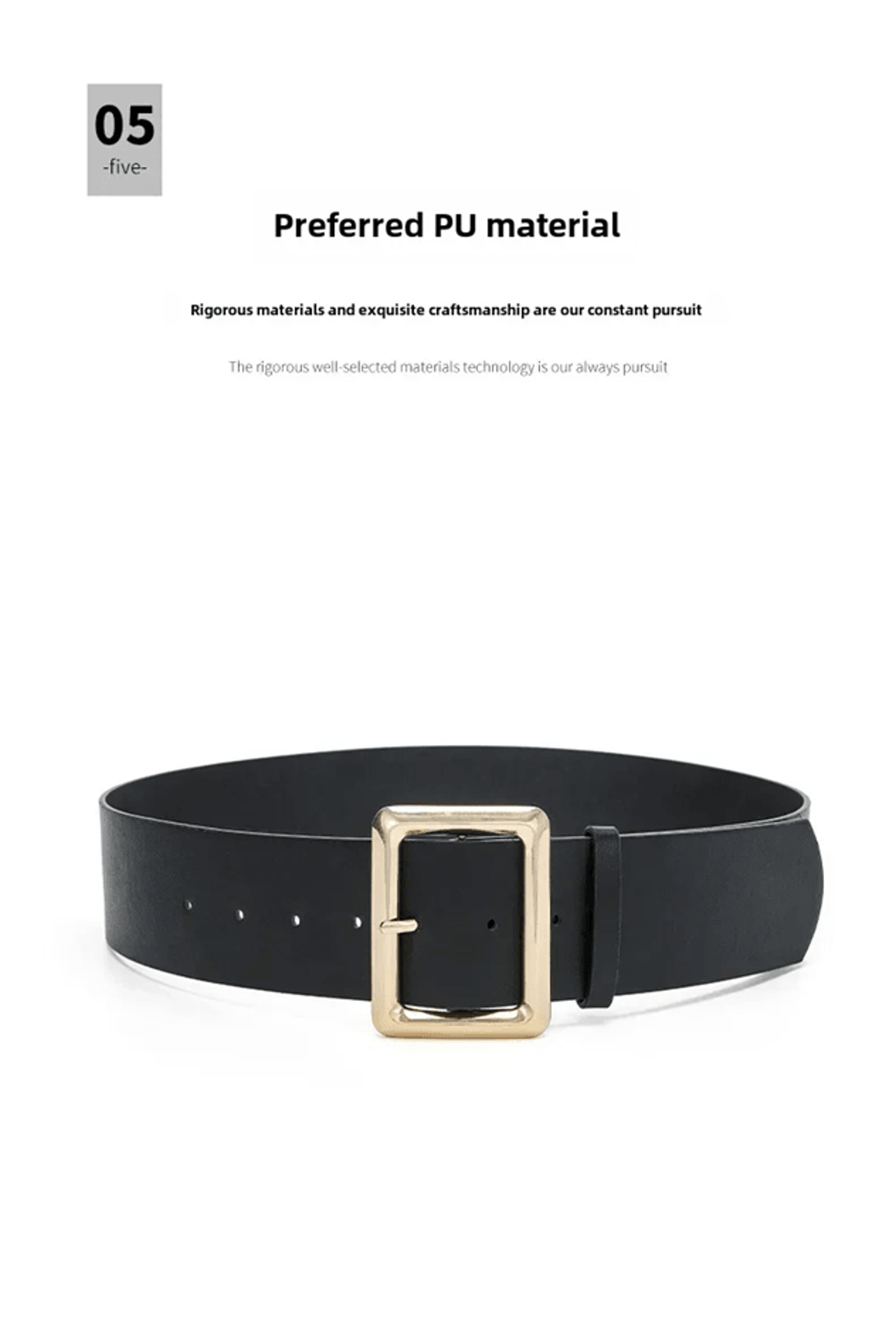 Vintage Womens Wide PU Leather Belt With Large Buckle Dress Belt 0