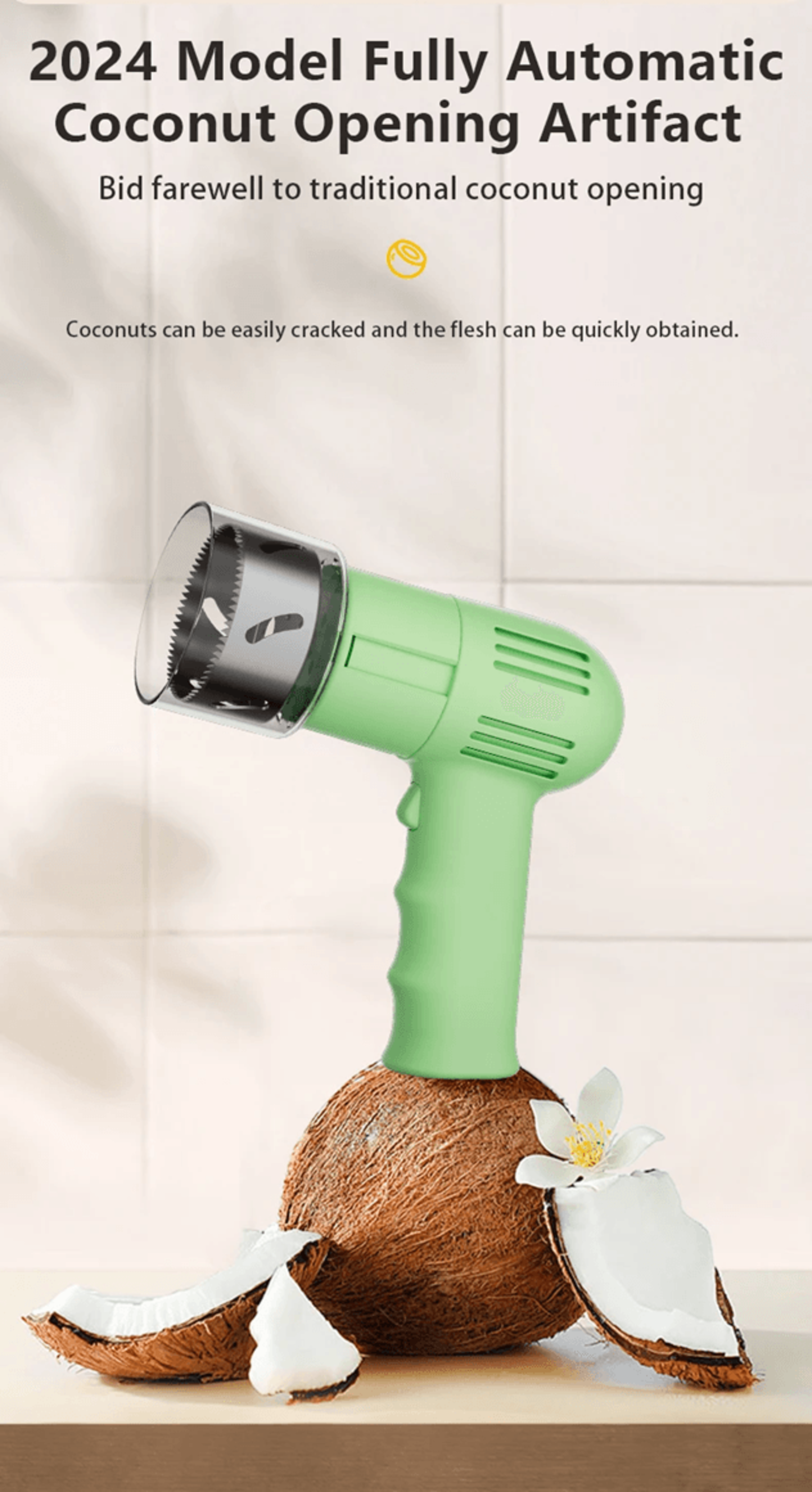 Automatic Coconut Opener Tool Easy Coconut Water Extractor And Meat Scraper 0