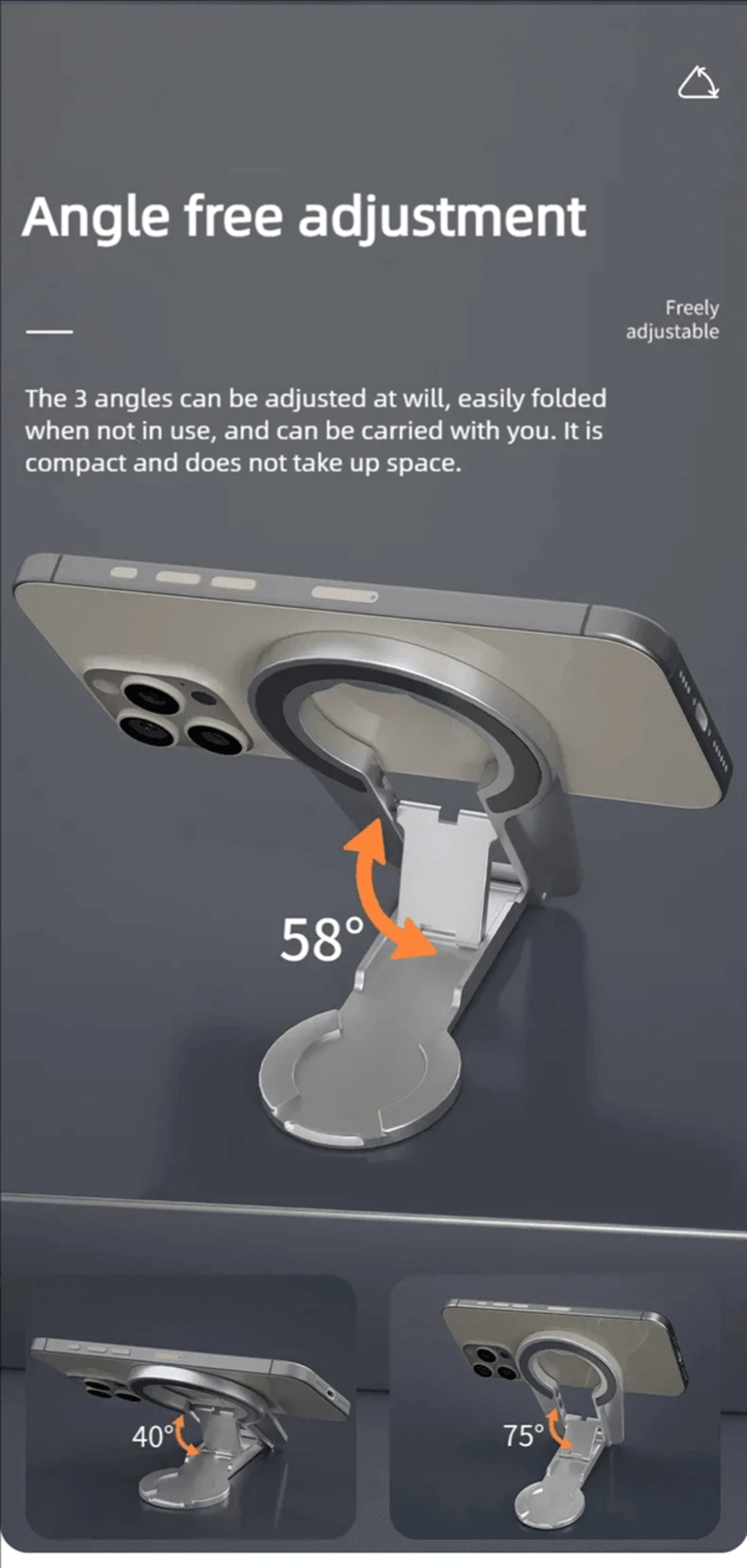 Double Sided MagSafe Phone Grip Foldable Magnetic Desk And Car Stand 2