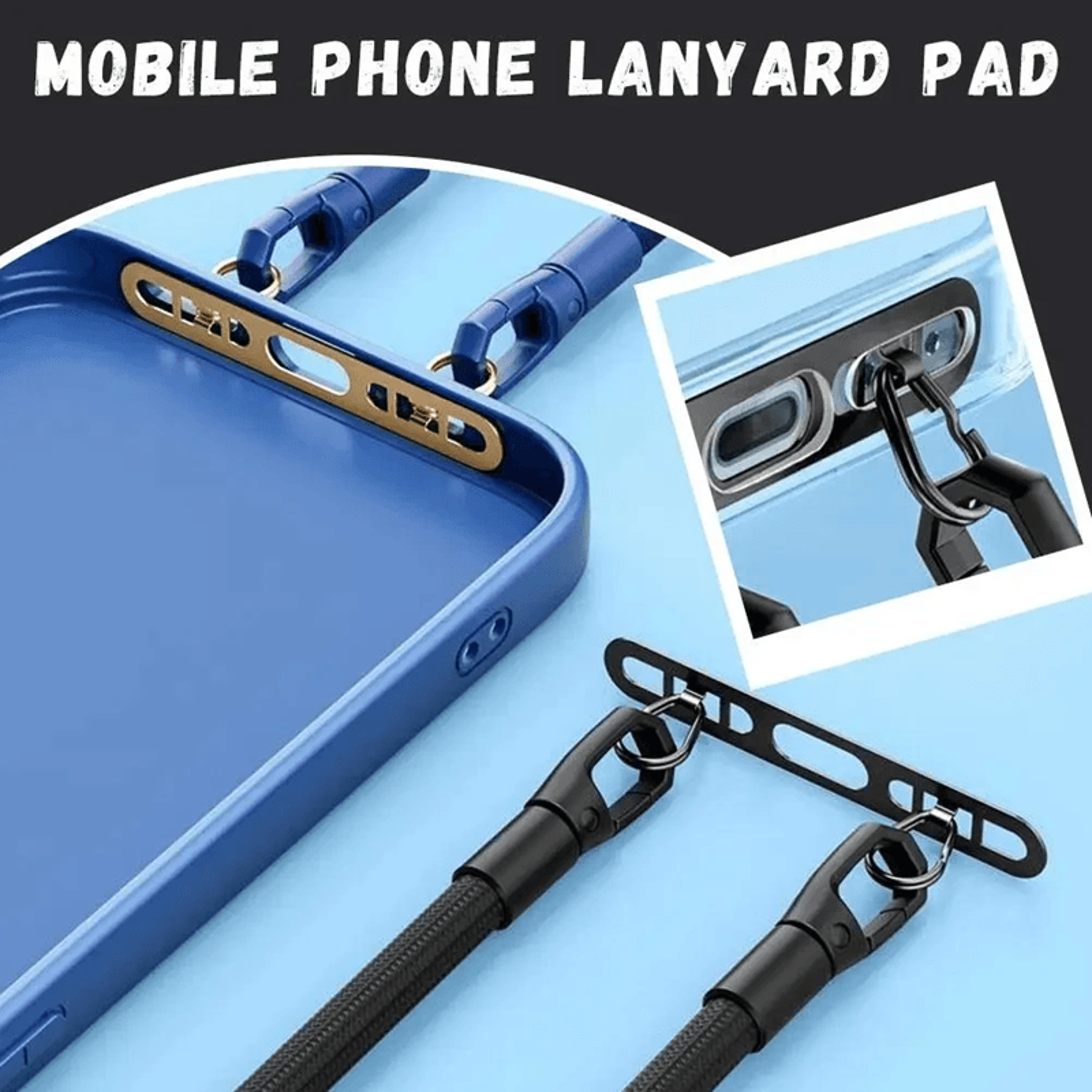 Ultra Thin Metal Phone Lanyard Patch Stainless Steel Anti Loss Hanging Tab 1