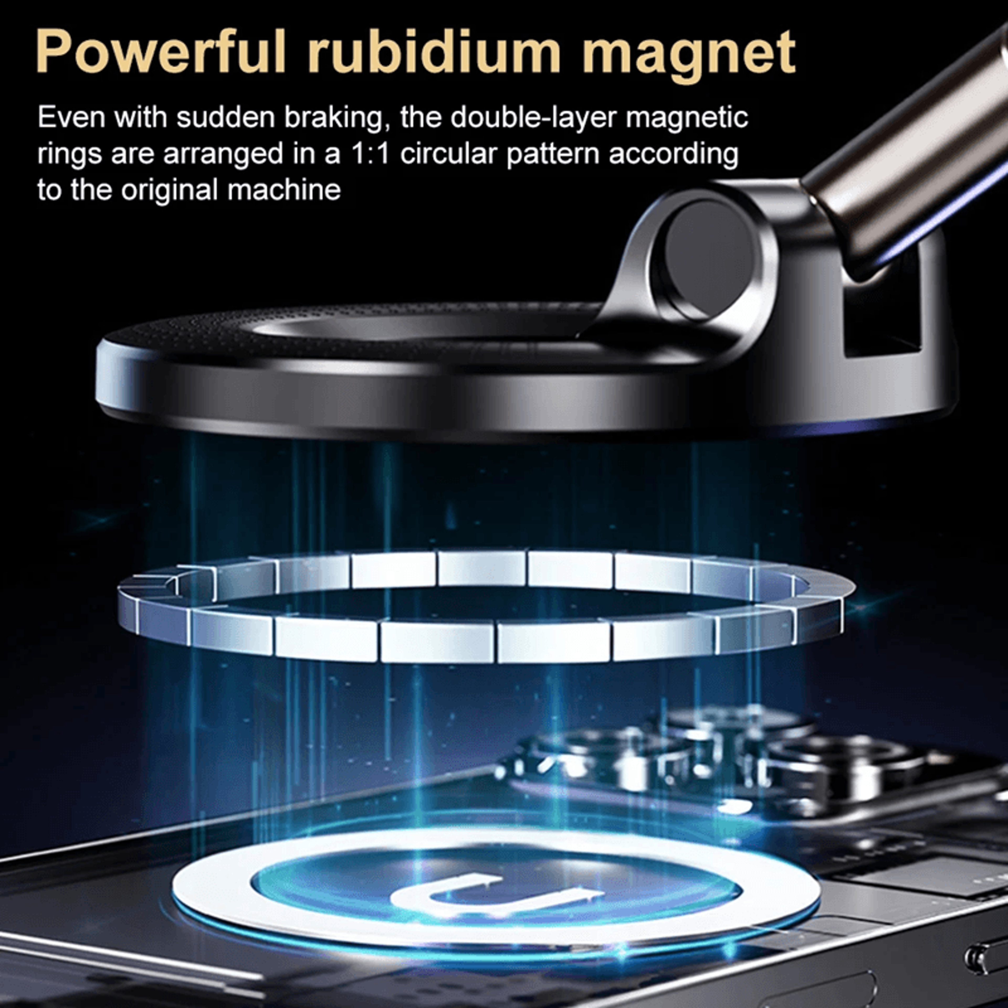 360 Degree Magnetic Car Dashboard Phone Holder Foldable Suction Mount 1