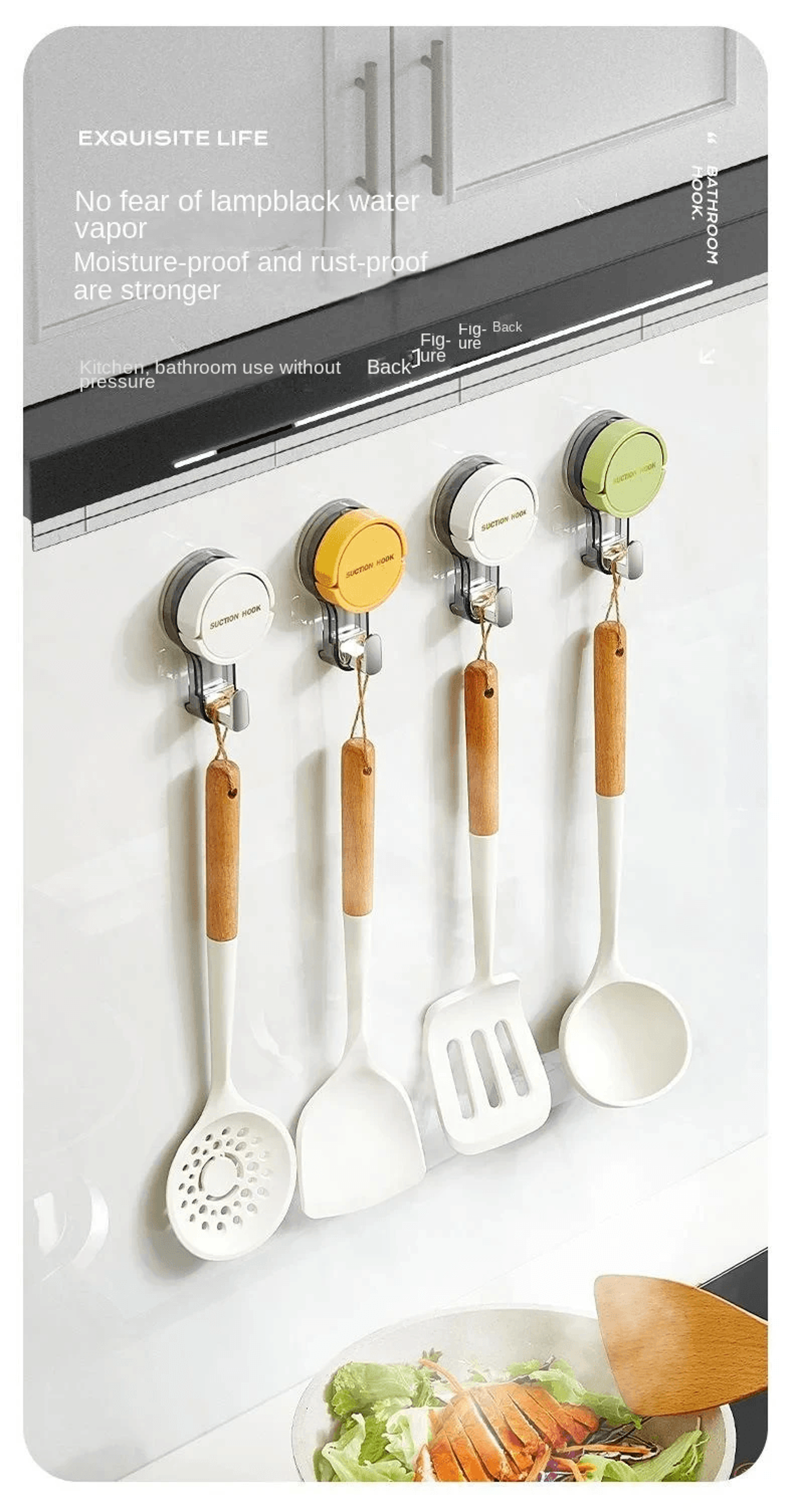 Strong Suction Hooks No Drill Vacuum Adhesive Wall Hooks For Bathroom And Kitchen 0