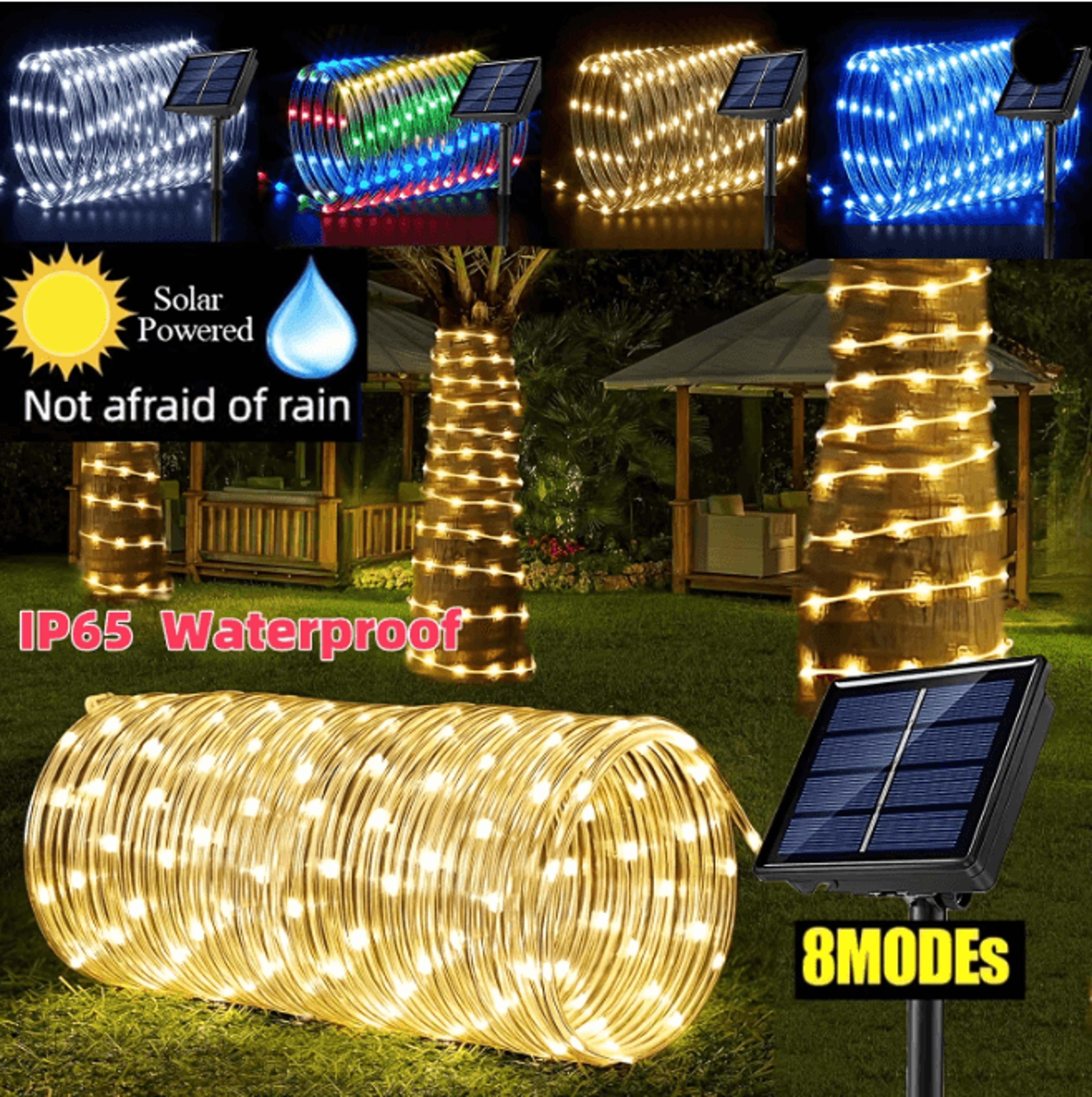 Solar Powered LED String Lights Outdoor Fairy Garden Decoration 0