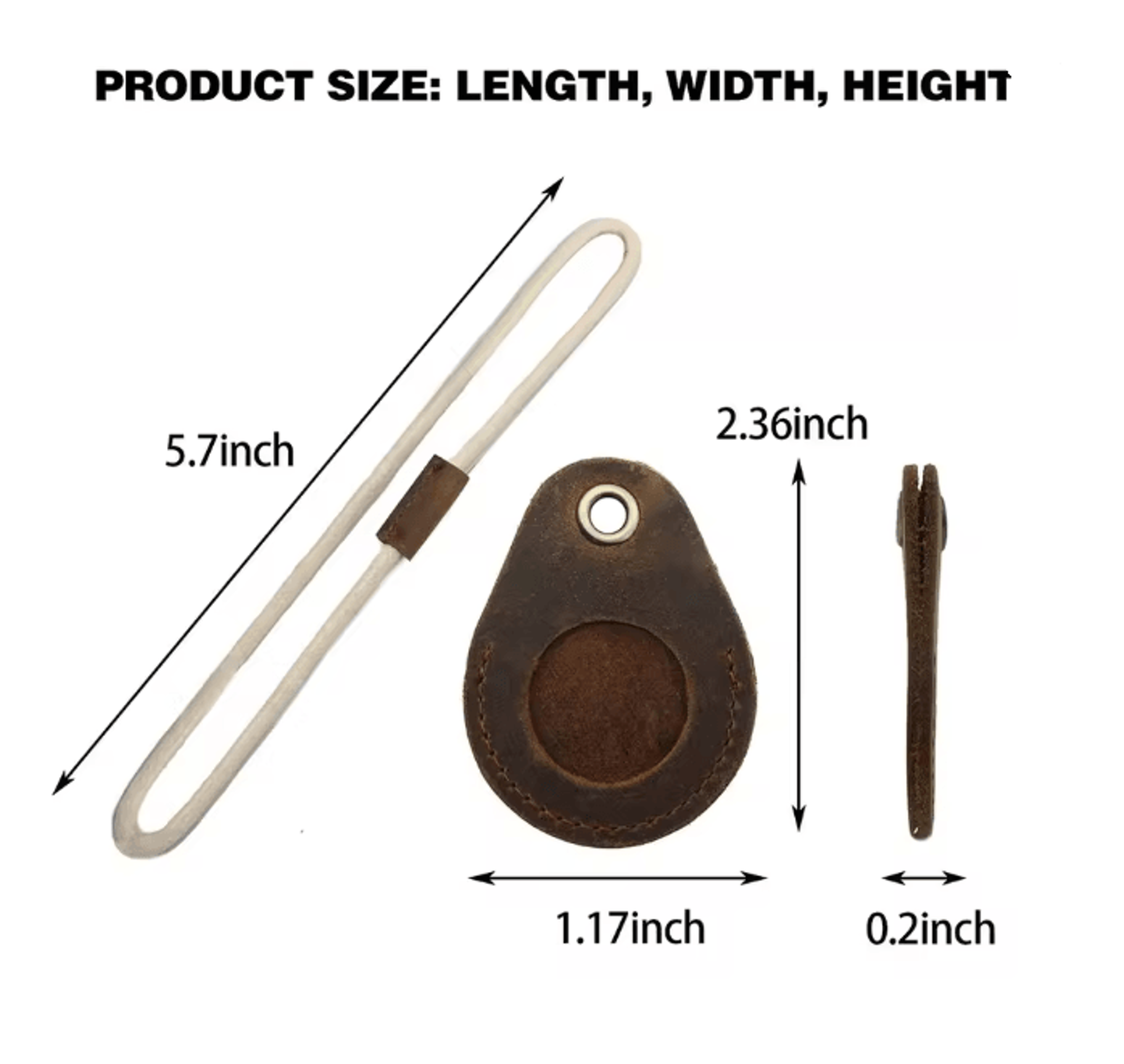 Genuine Leather AirTag Case With Keychain Protective Holder For Keys And Luggage 2