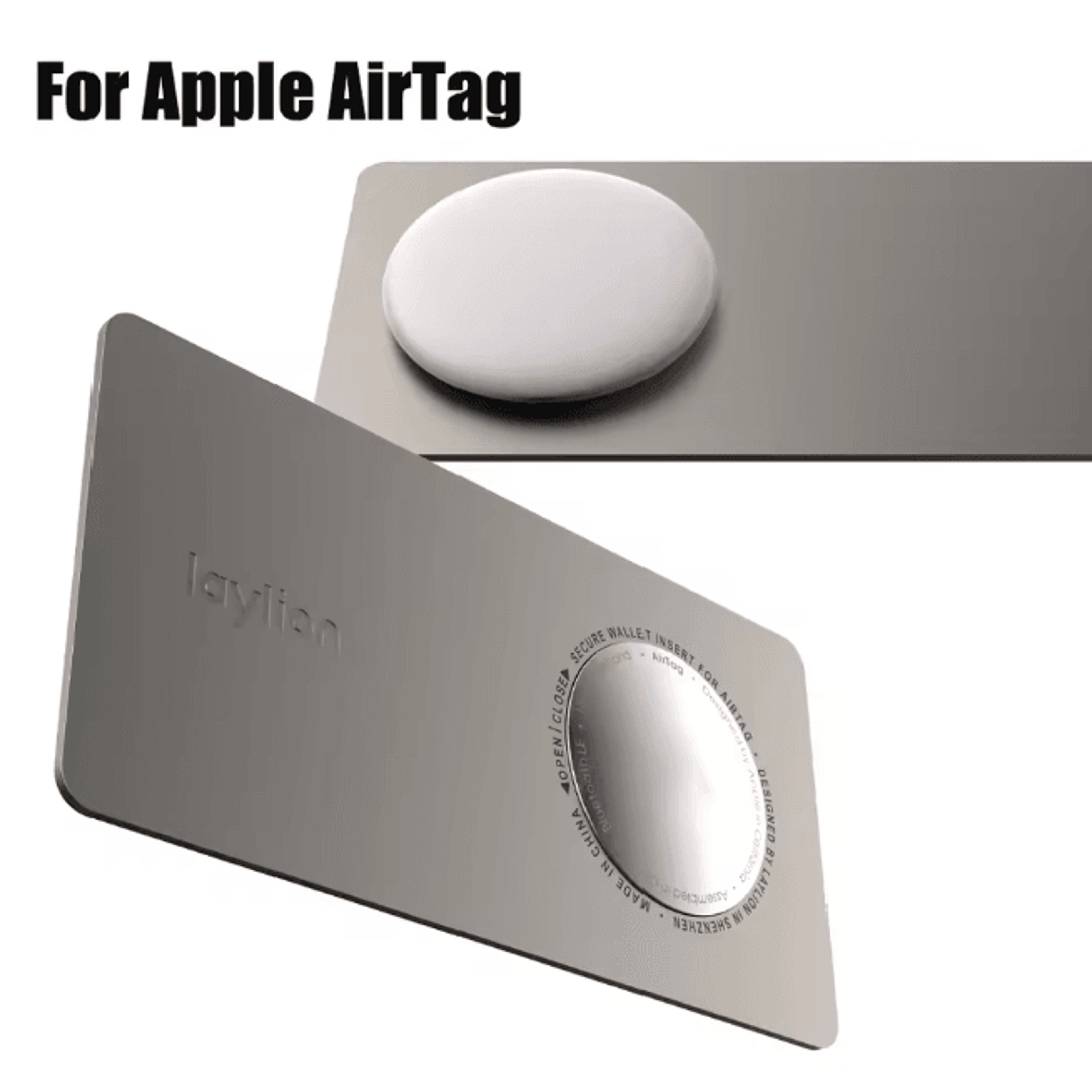 Ultra Thin Airtag Wallet Holder Aluminum Card Insert Case 0
