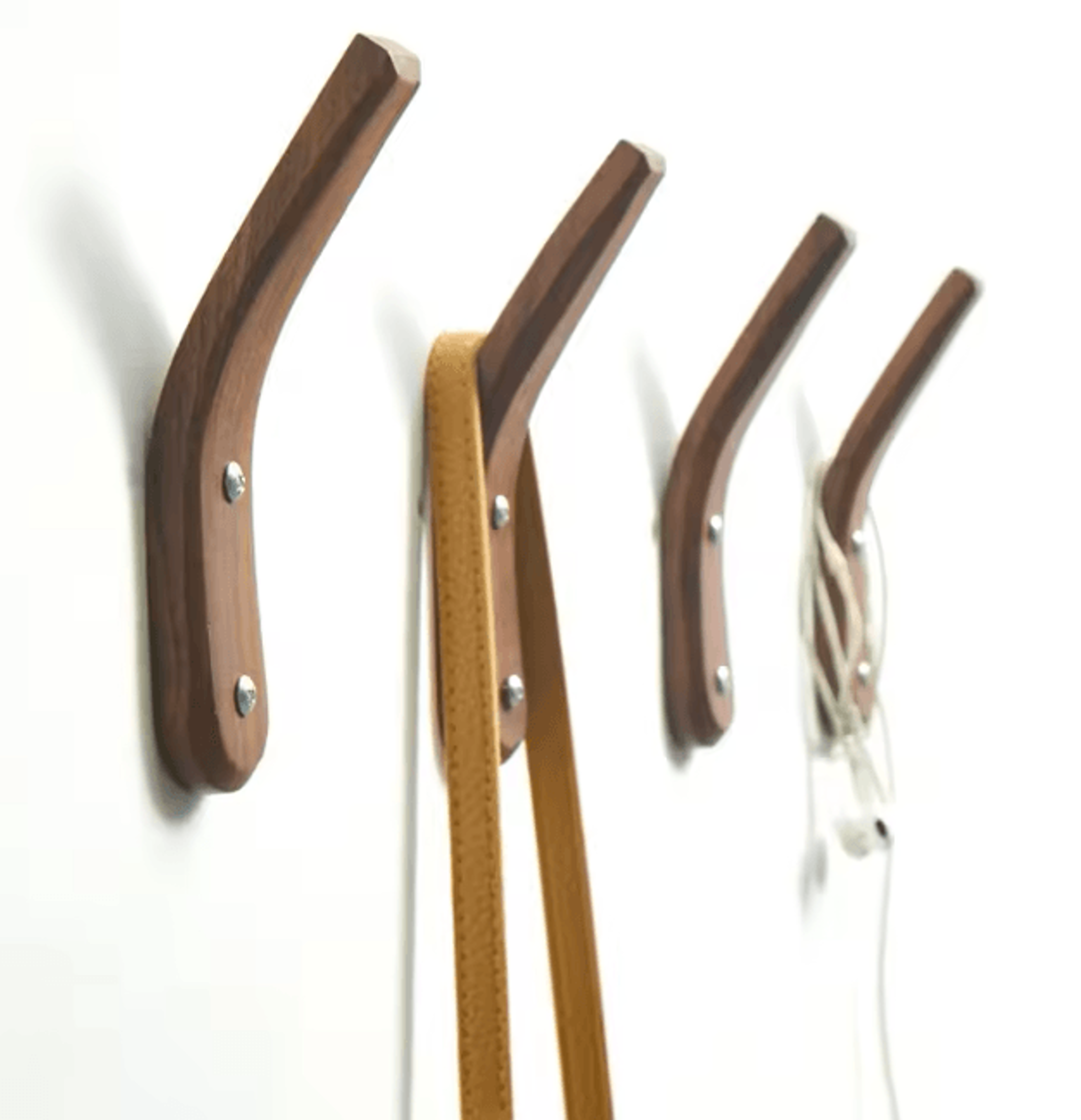 Black Walnut Solid Wood Wall Hook Minimalist Coat And Key Hanger 2
