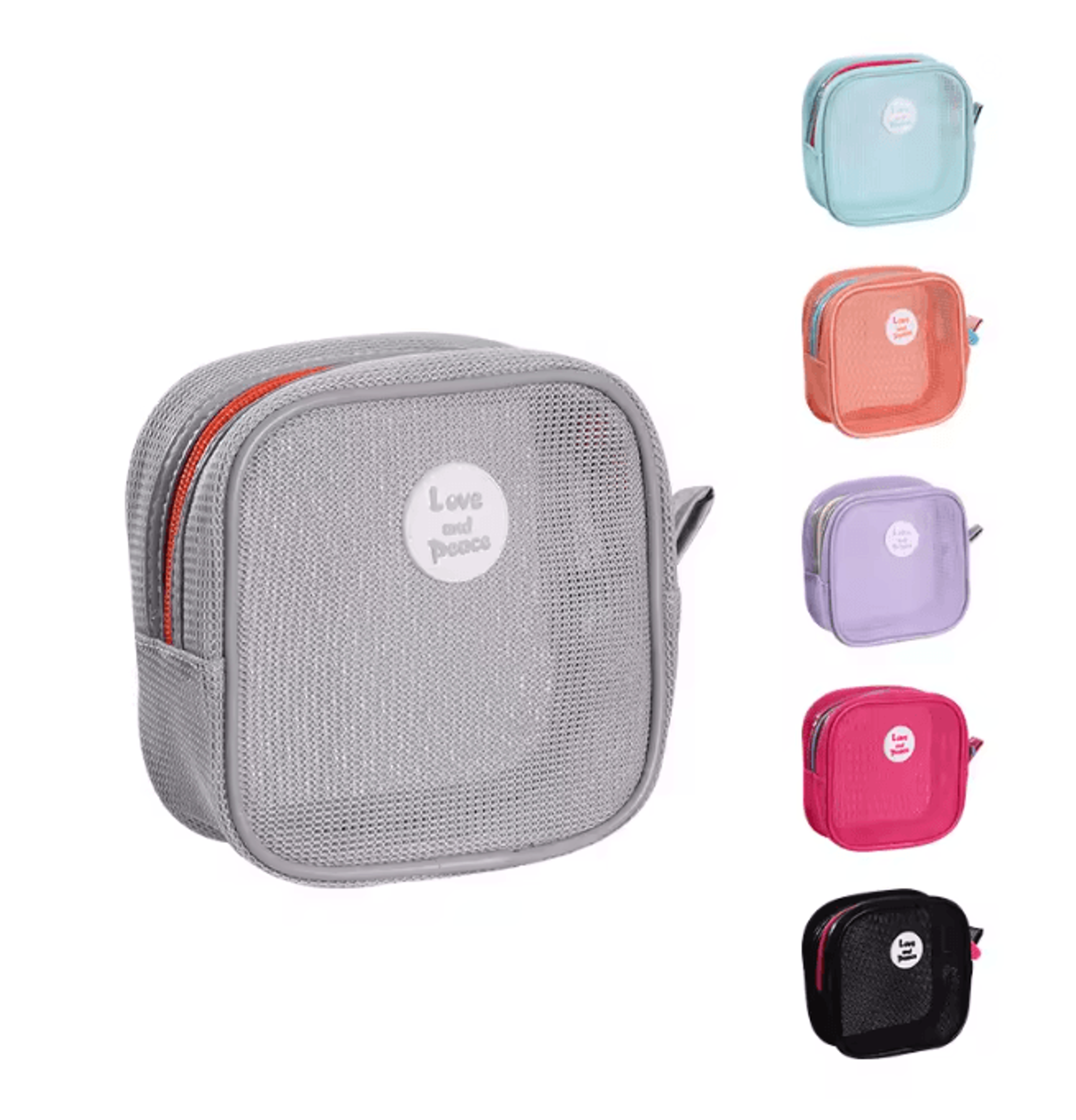 Portable Mesh Cosmetic Bag Zipper Makeup Storage Pouch 1