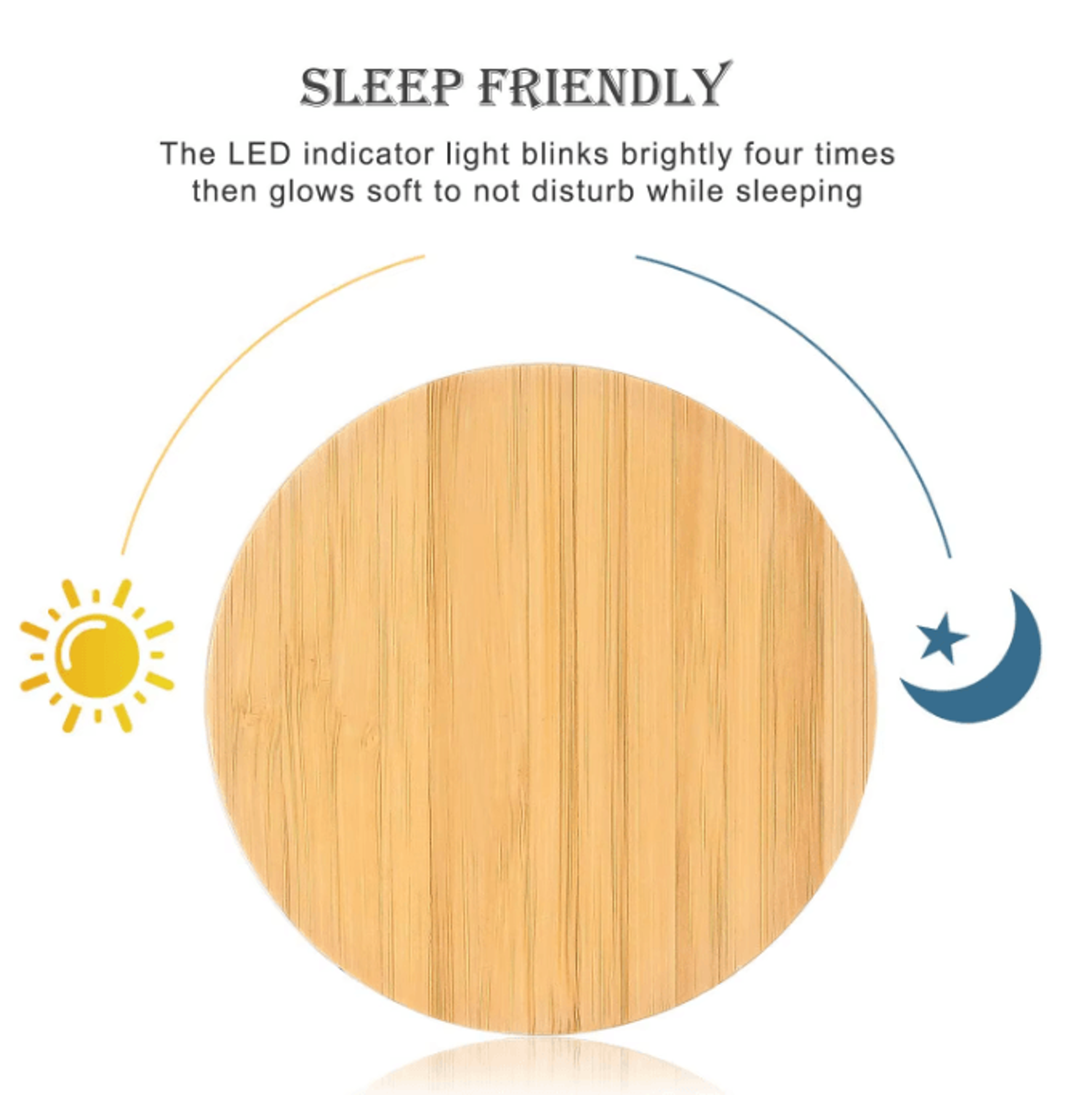 Bamboo Wireless Charger Fast Charging Pad 15W Qi Compatible 2
