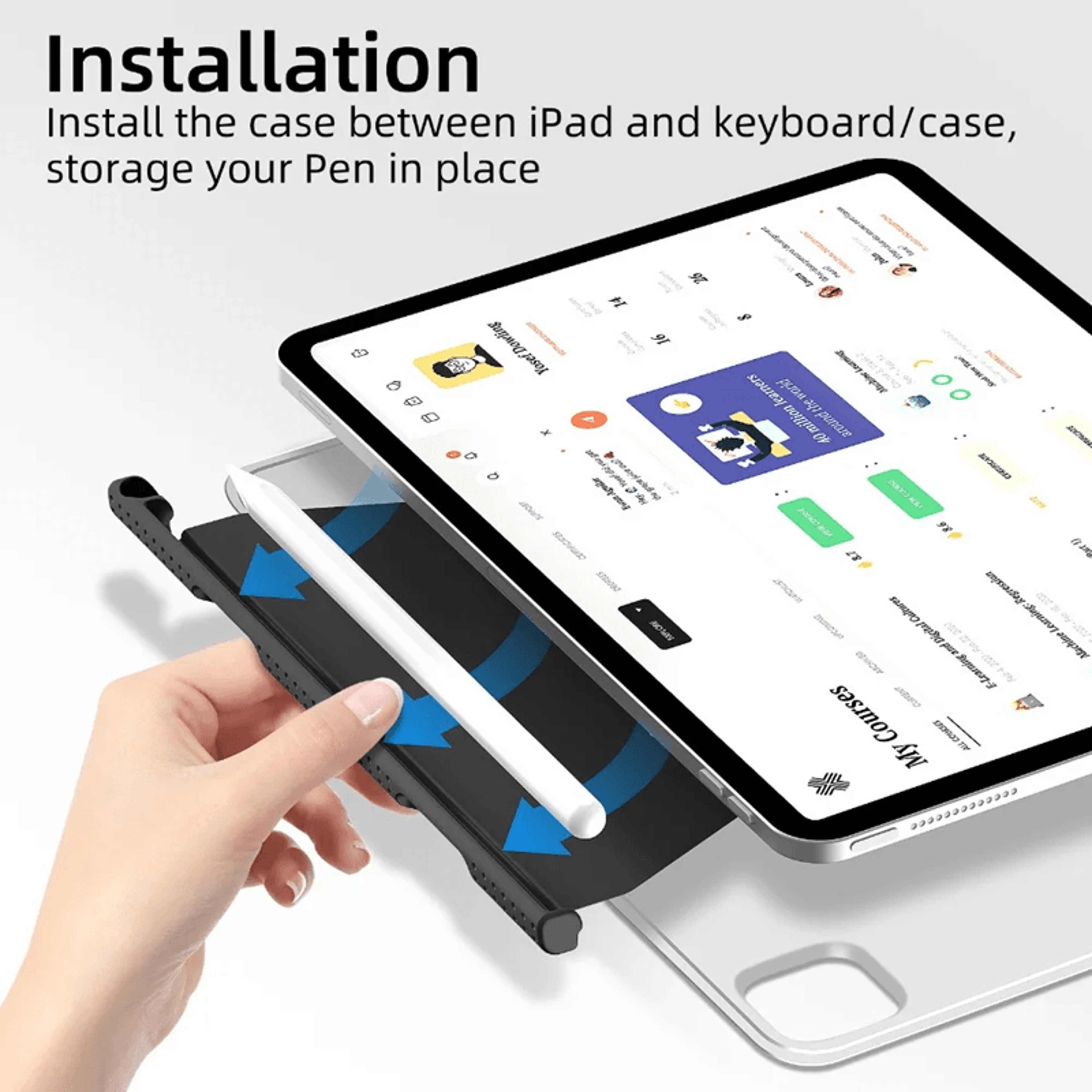 Apple Pencil Holder Case For Magic Keyboard Smart Folio Stylus Pouch 0