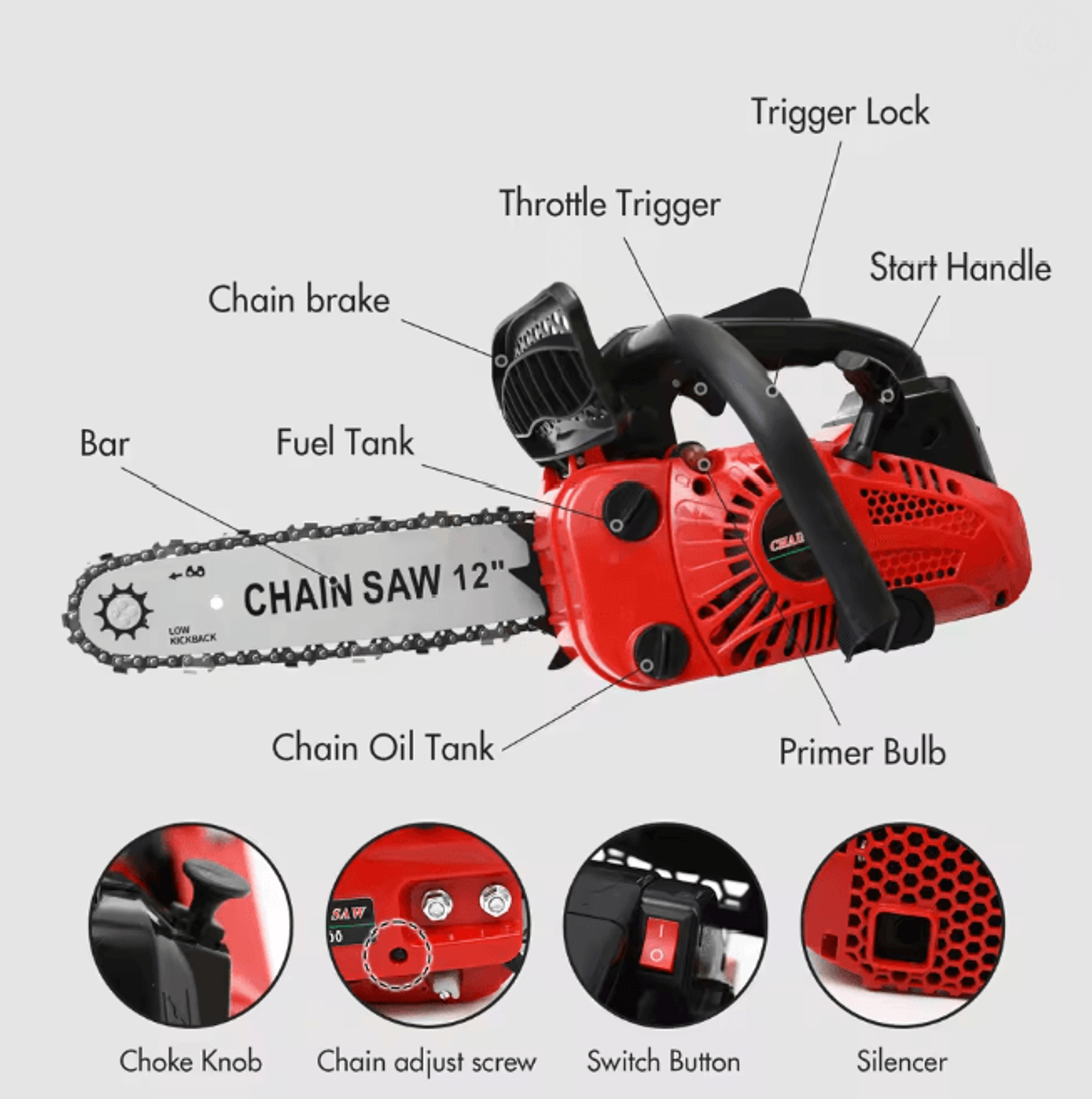 12 Inch Cordless Chainsaw Lightweight Portable Electric Wood Cutting Saw 1