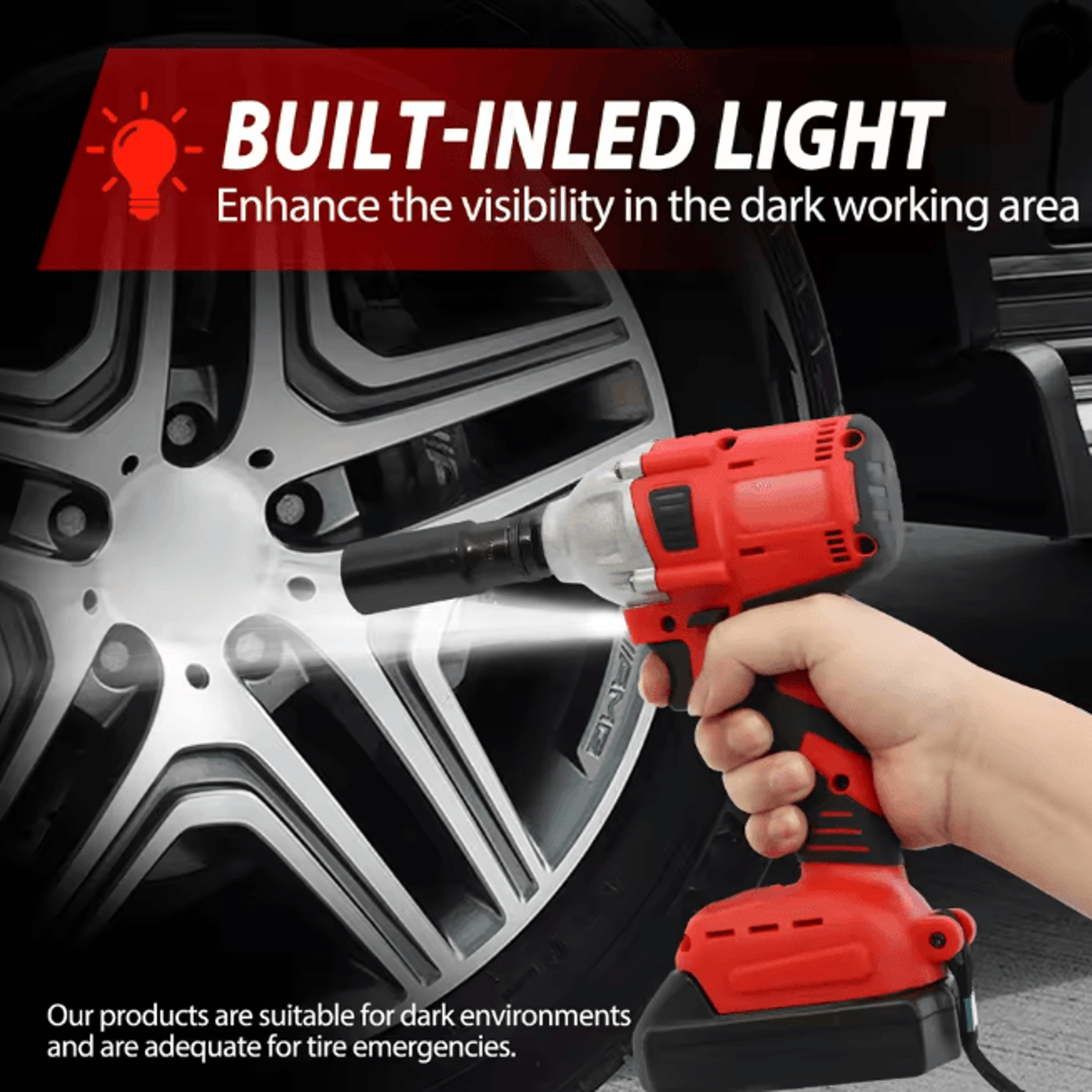 High Torque Cordless Impact Wrench Brushless 20V Power Tool With Batteries 3