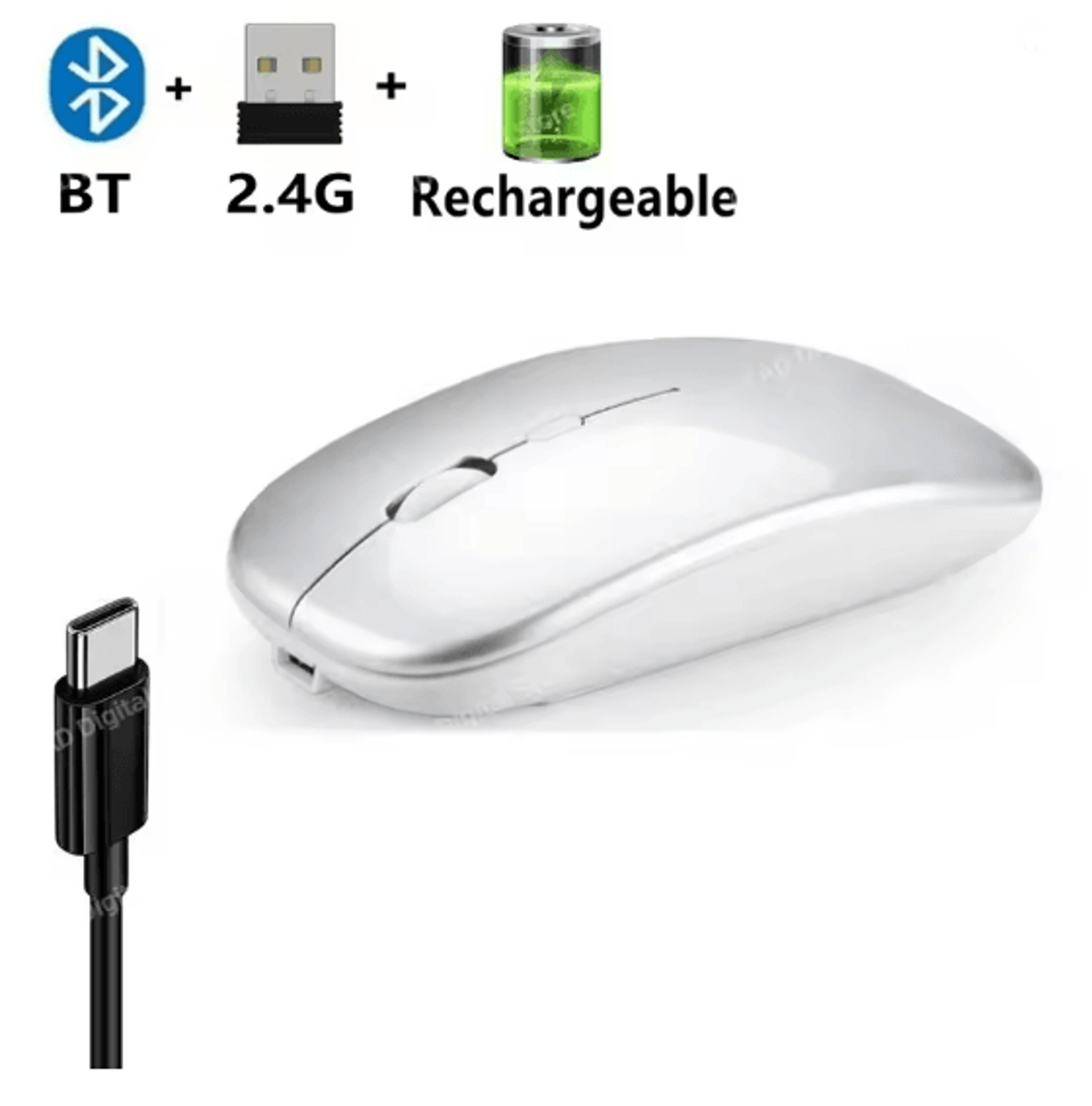 Slim Wireless Bluetooth Mouse For Laptop Desktop And IPad 2