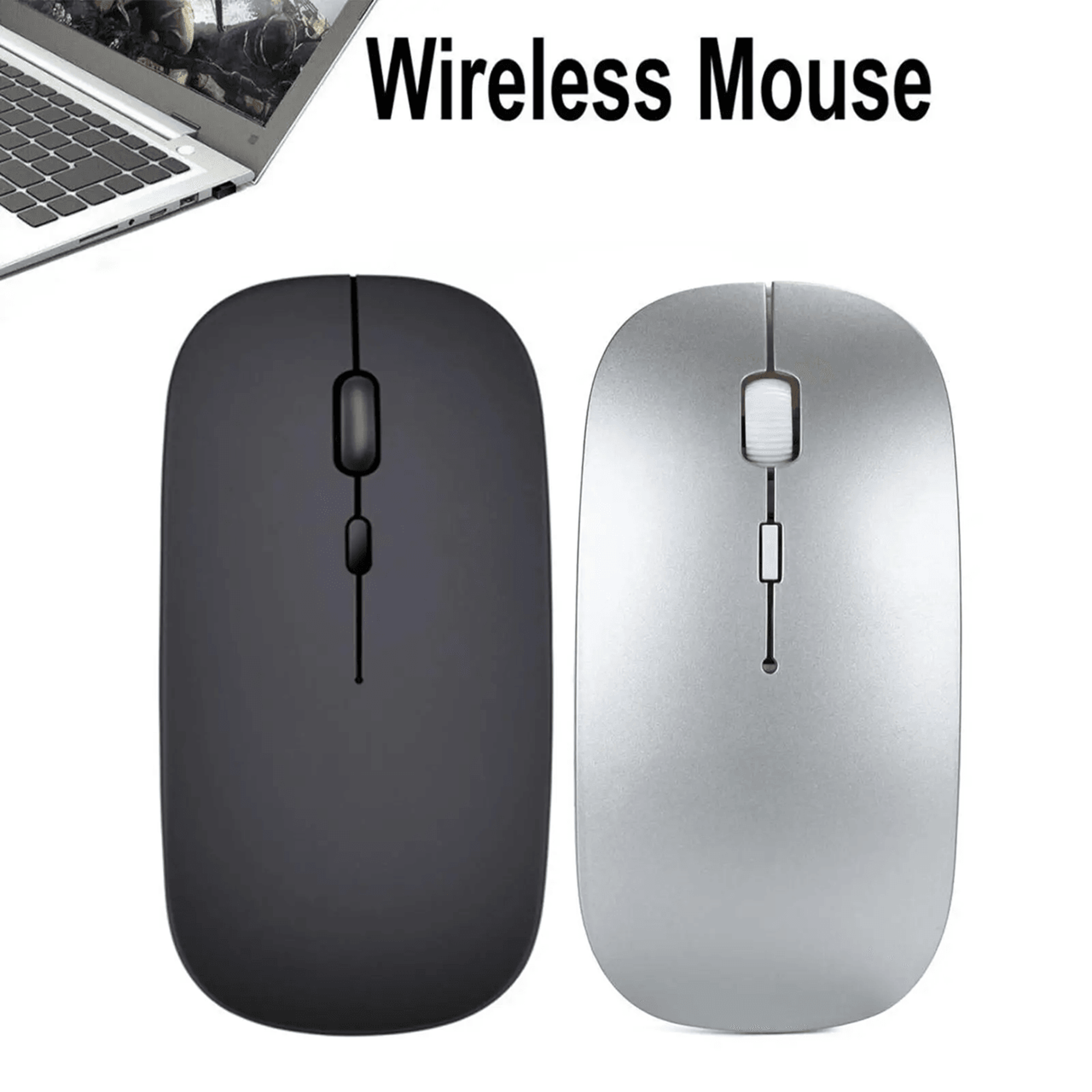 Slim Wireless Mouse With USB Receiver For PC And Laptop 0