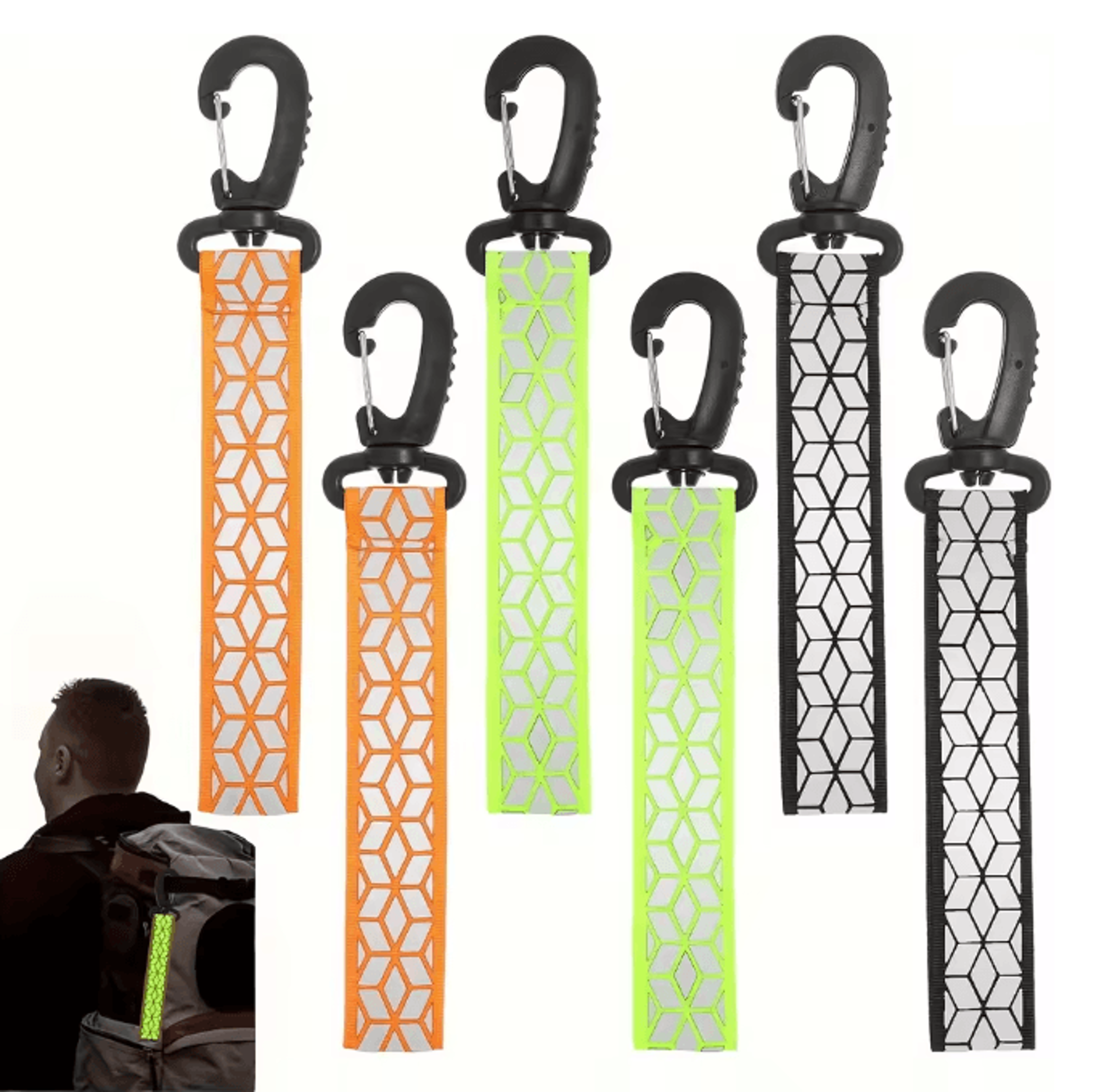 ReflectaSafe High Visibility Reflective Keychain Set Night Safety Gear 1