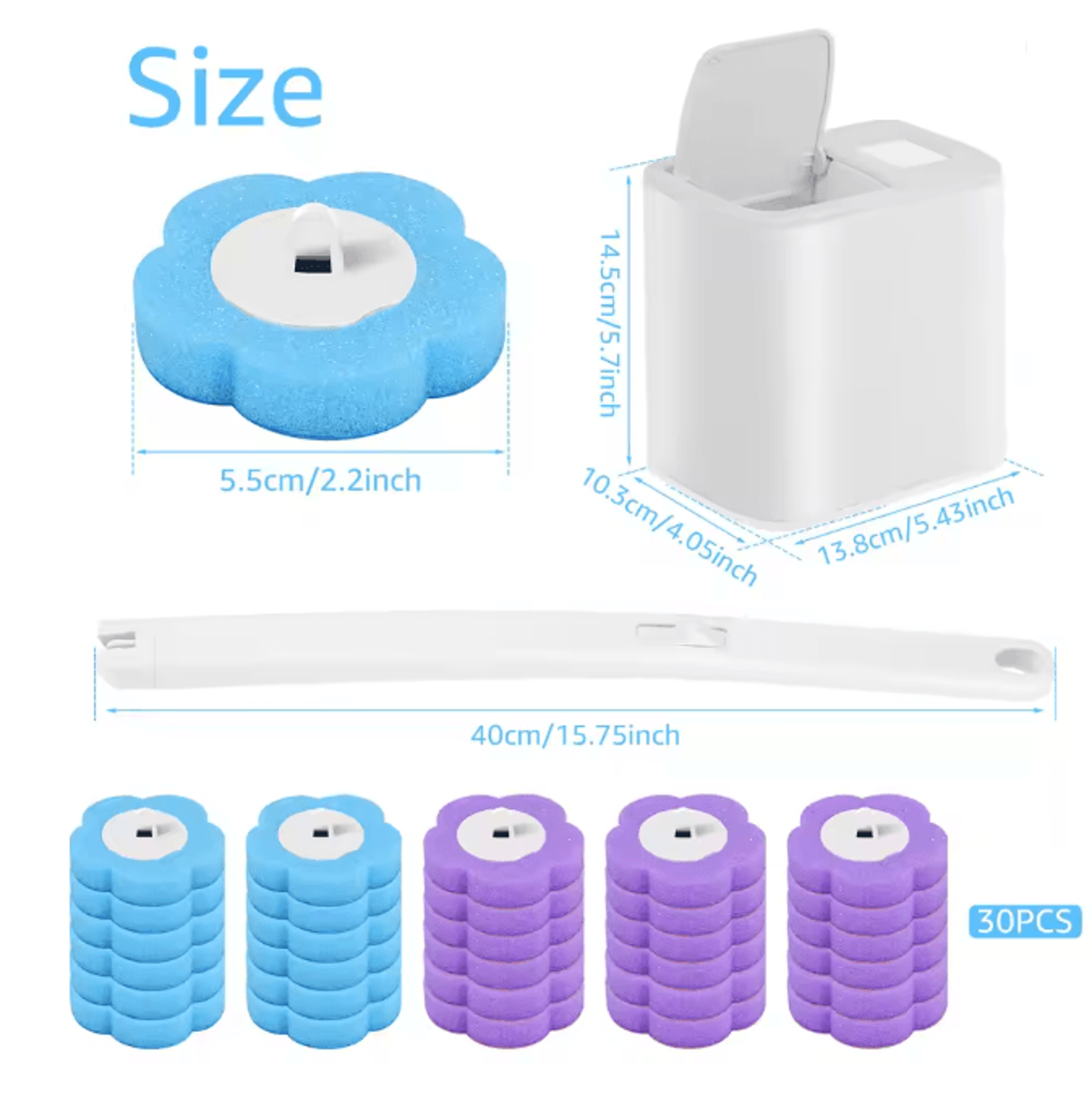 CleanSnap Disposable Toilet Brush Kit Long Handle Wall Mounted Cleaning Set 5
