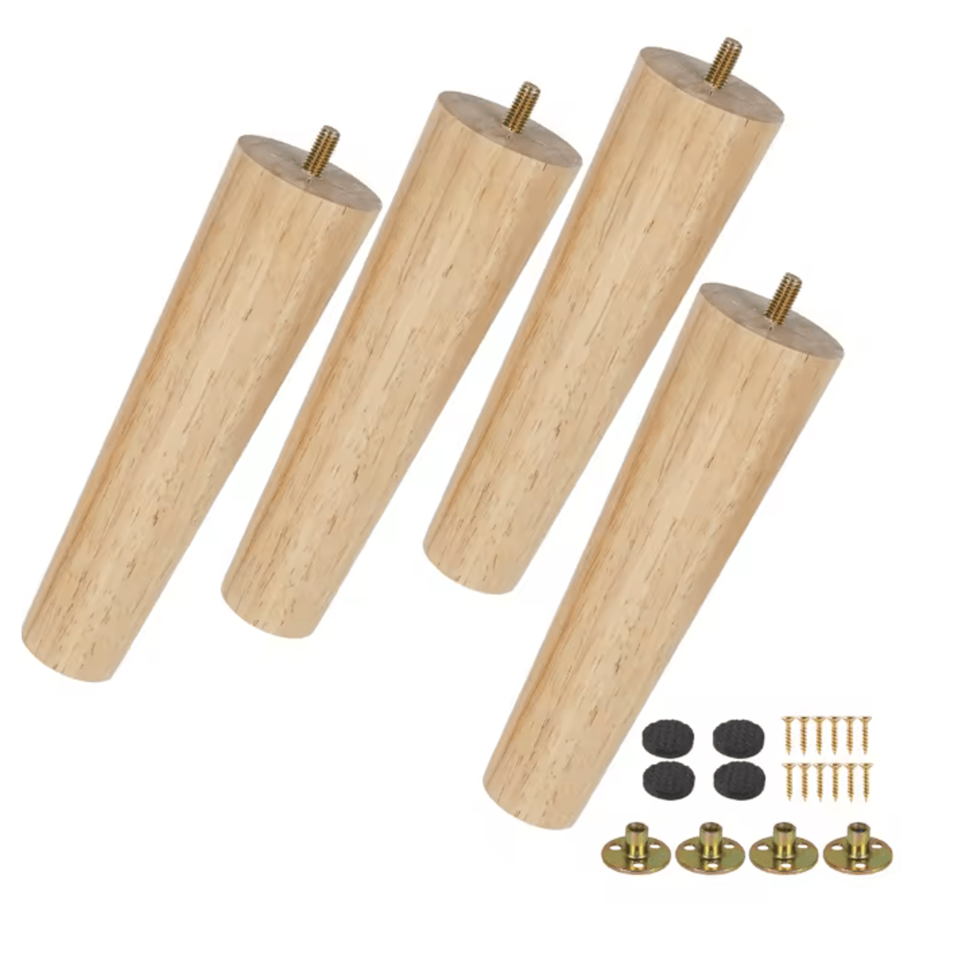 WoodRise Solid Wood Furniture Legs Table And Cabinet Replacement Feet Set 3