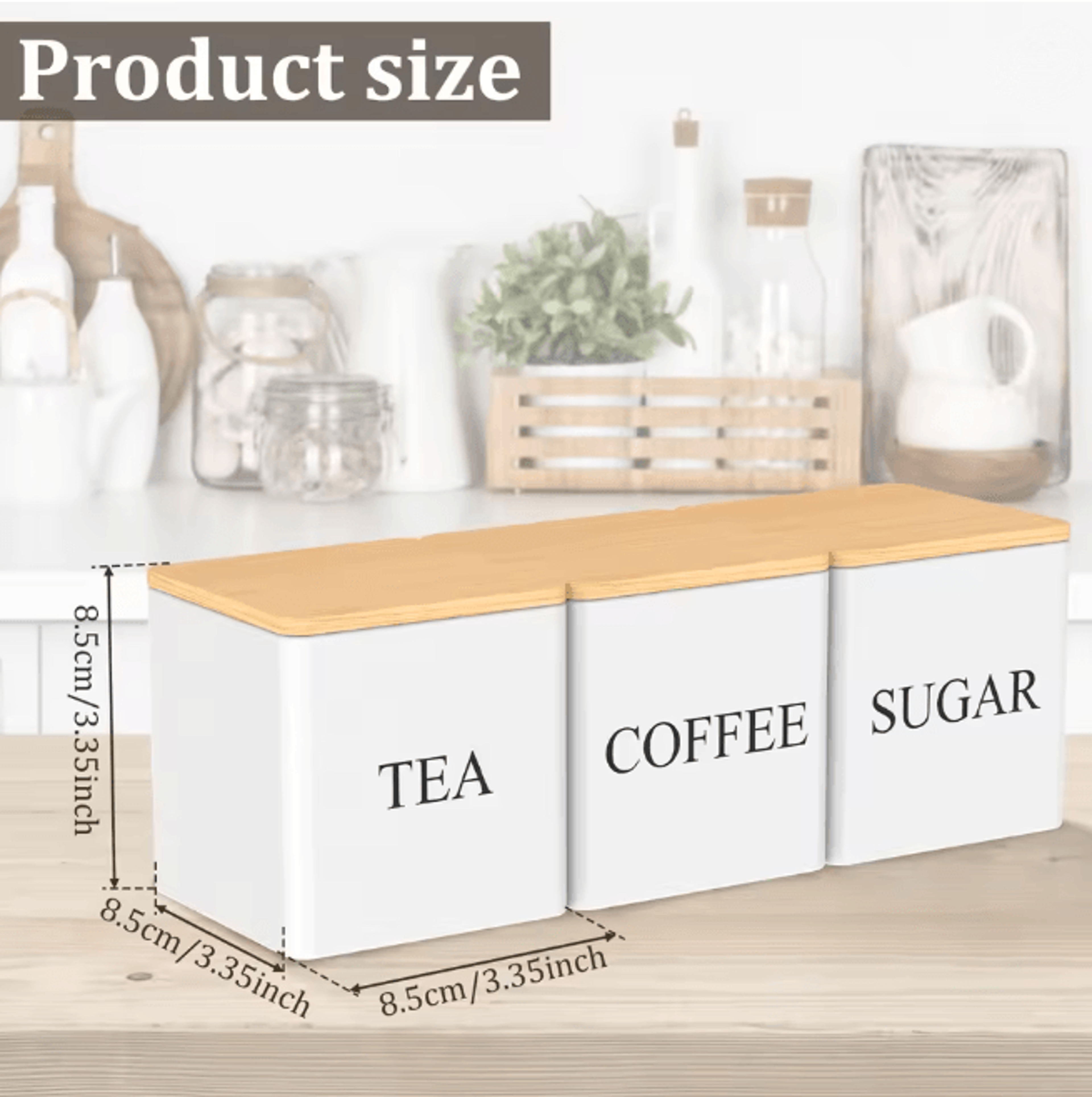 FreshSeal Coffee Storage Canisters Bamboo Lid Metal Kitchen Jar Set 12