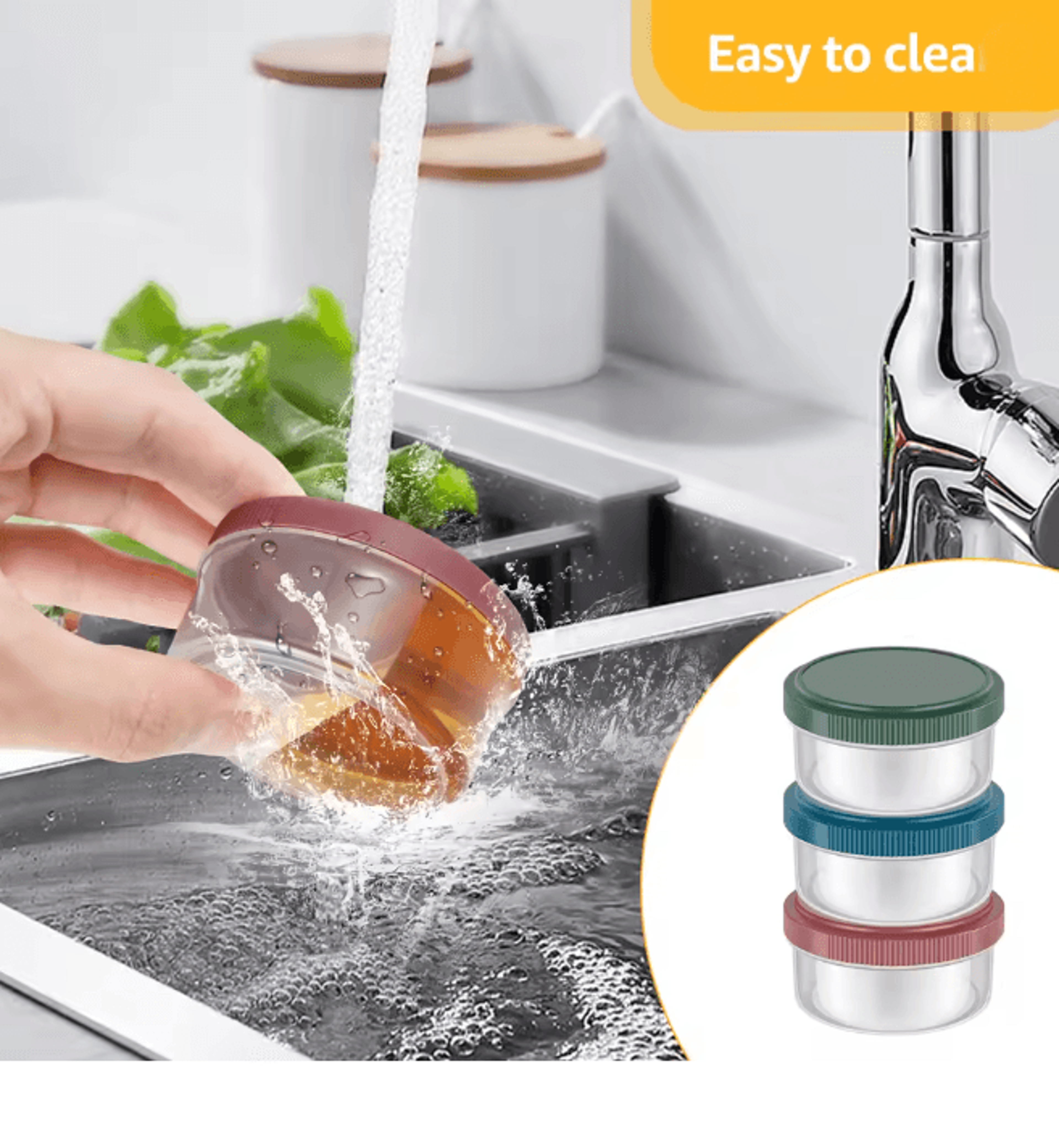 FreshPort Leakproof Salad Dressing Containers Reusable Sauce Cups Set 3