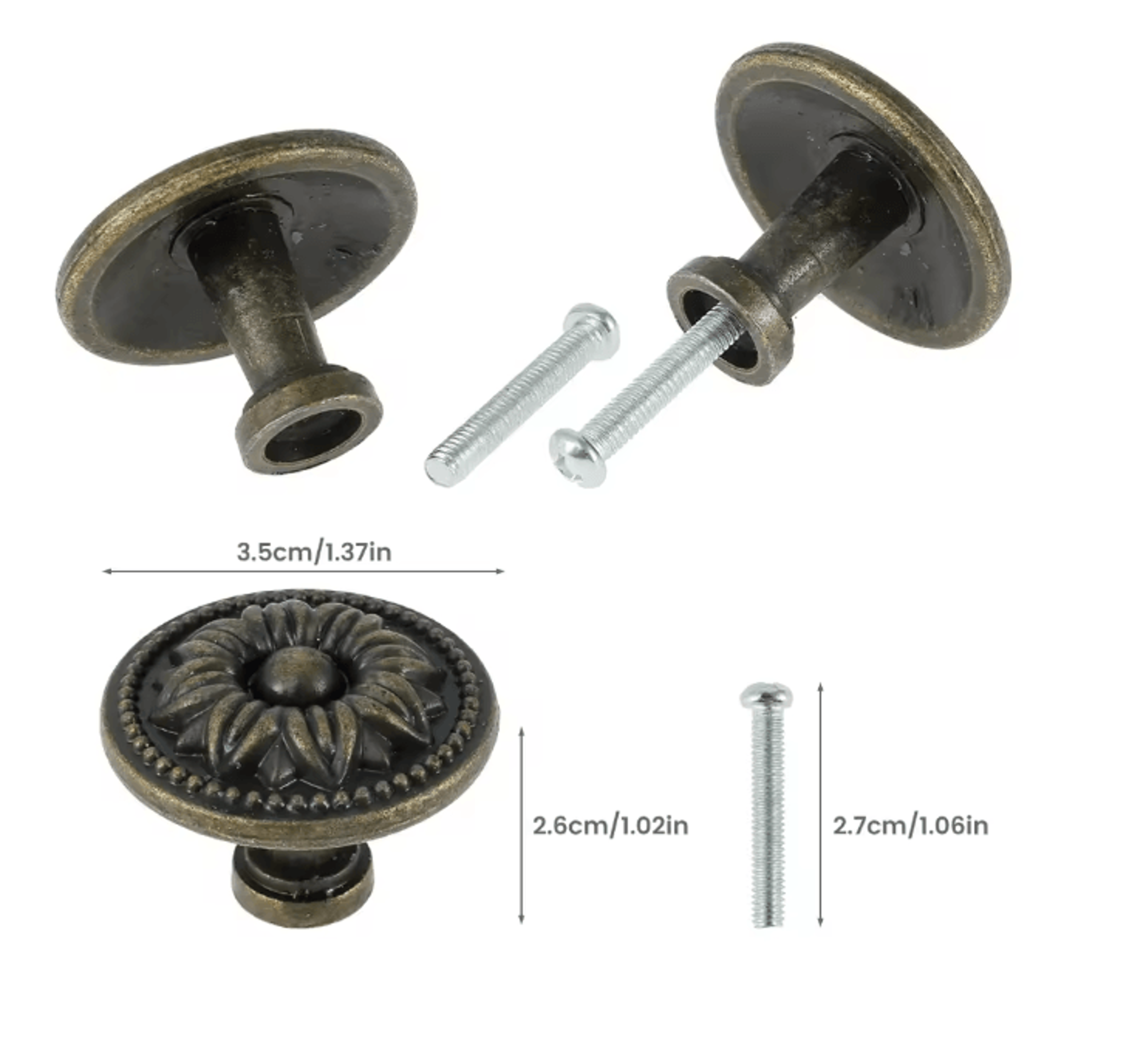Vintage Bronze Cabinet Knobs Classic Drawer Pulls For Kitchen And Furniture 4