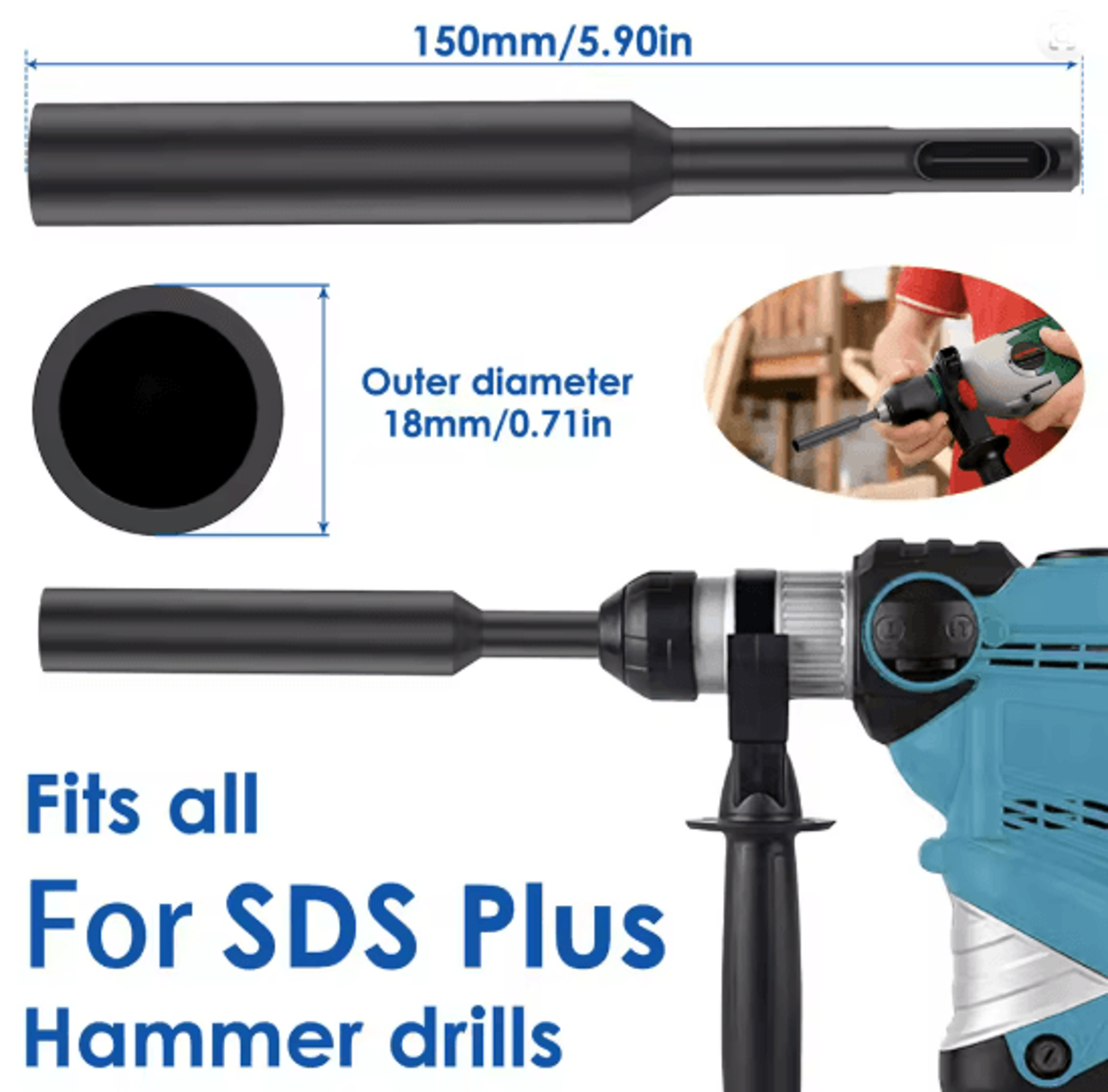 SDS Plus Ground Rod Driver Heavy Duty Steel Drill Attachment 2