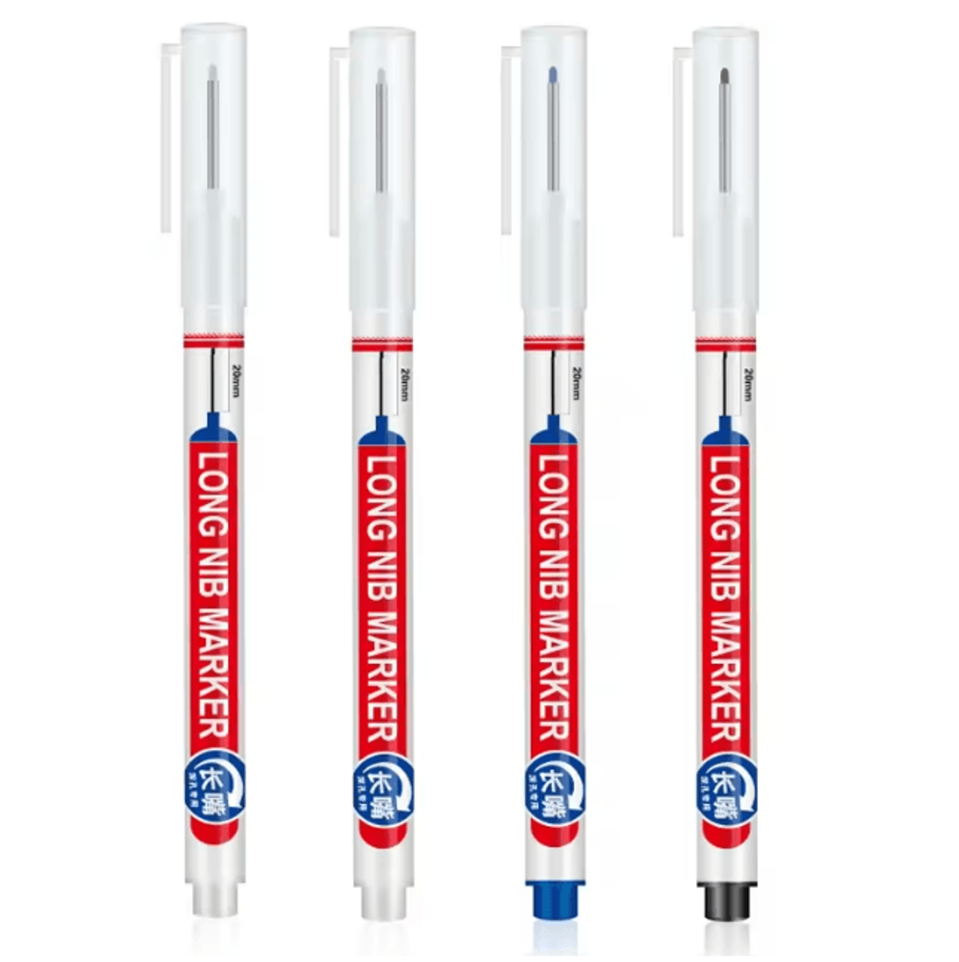 Precision Deep Hole Marker Pen Set Long Nib Waterproof Marking Tool 19