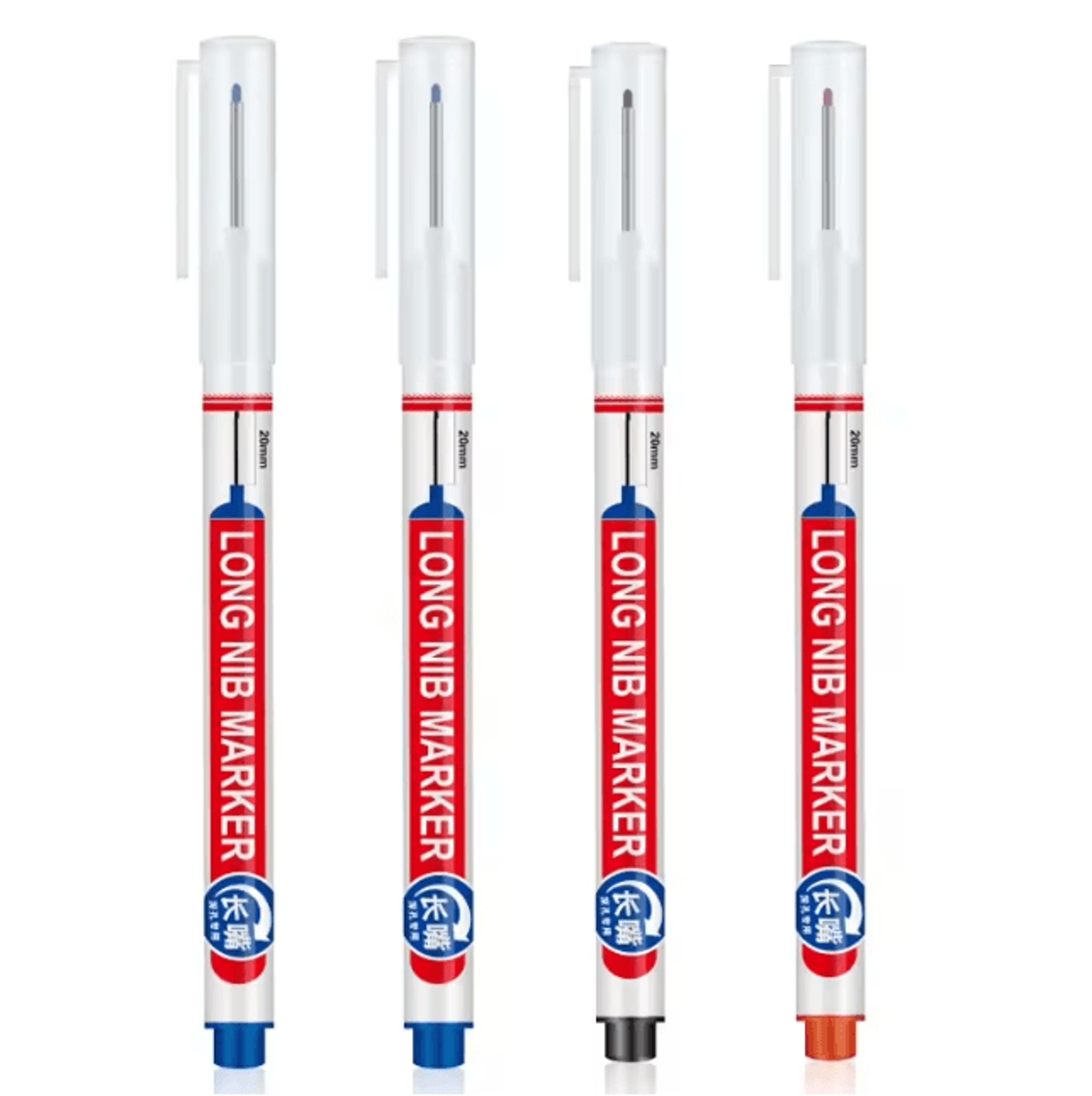 Precision Deep Hole Marker Pen Set Long Nib Waterproof Marking Tool 22