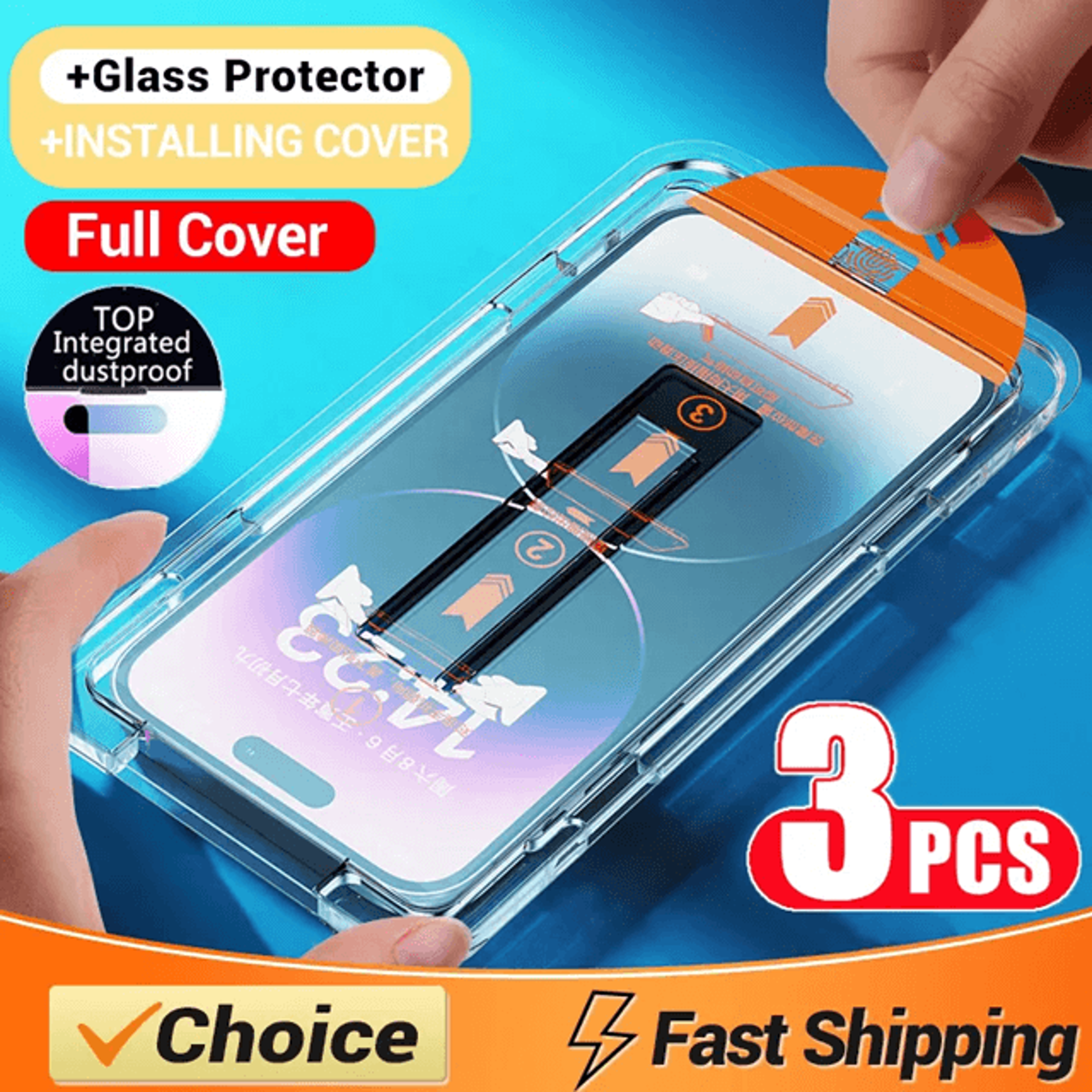 Easy Install Oleophobic Screen Protector For IPhone Full Coverage Glass 3