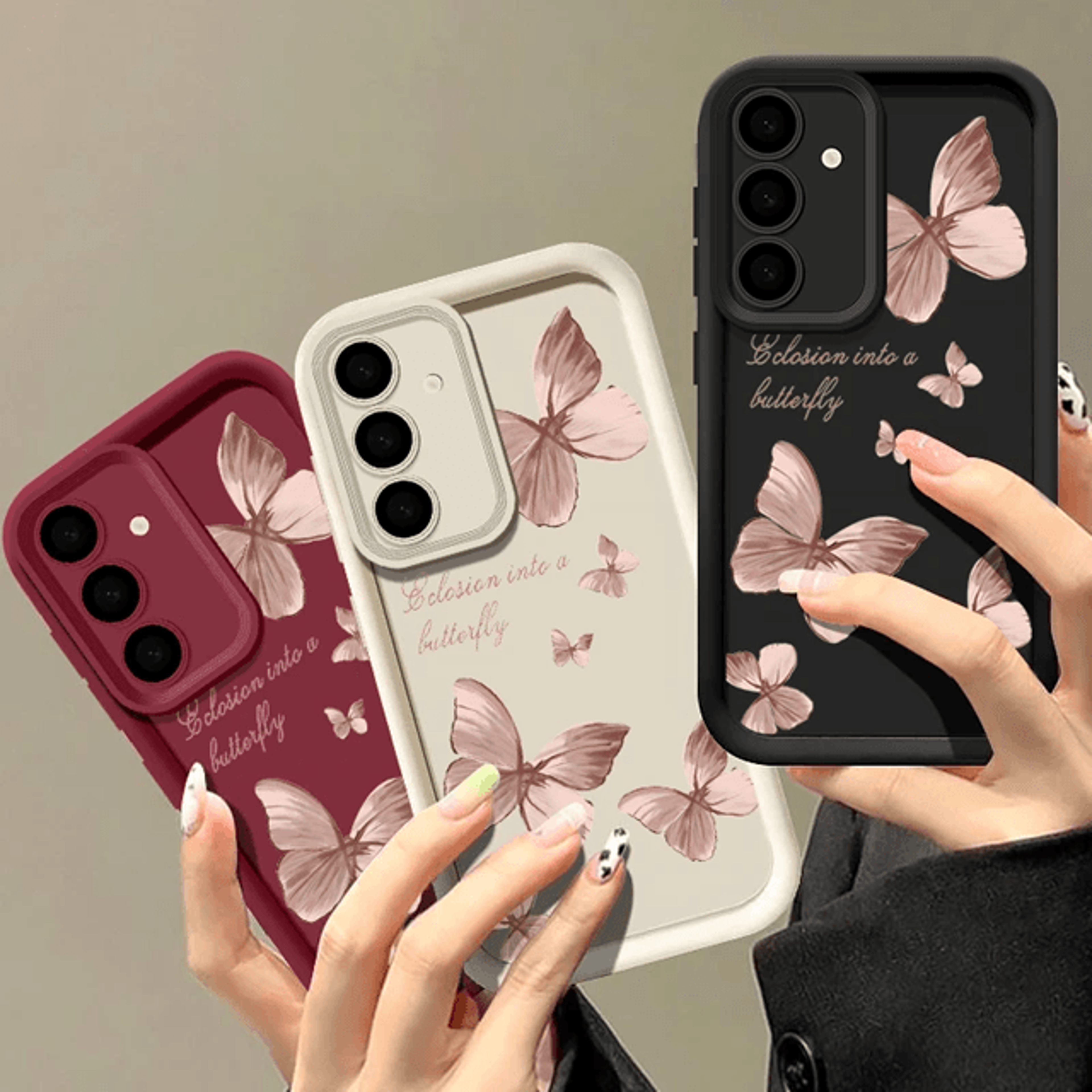 Gold Butterfly TPU Phone Case For Samsung Galaxy Soft Protective Cover 0