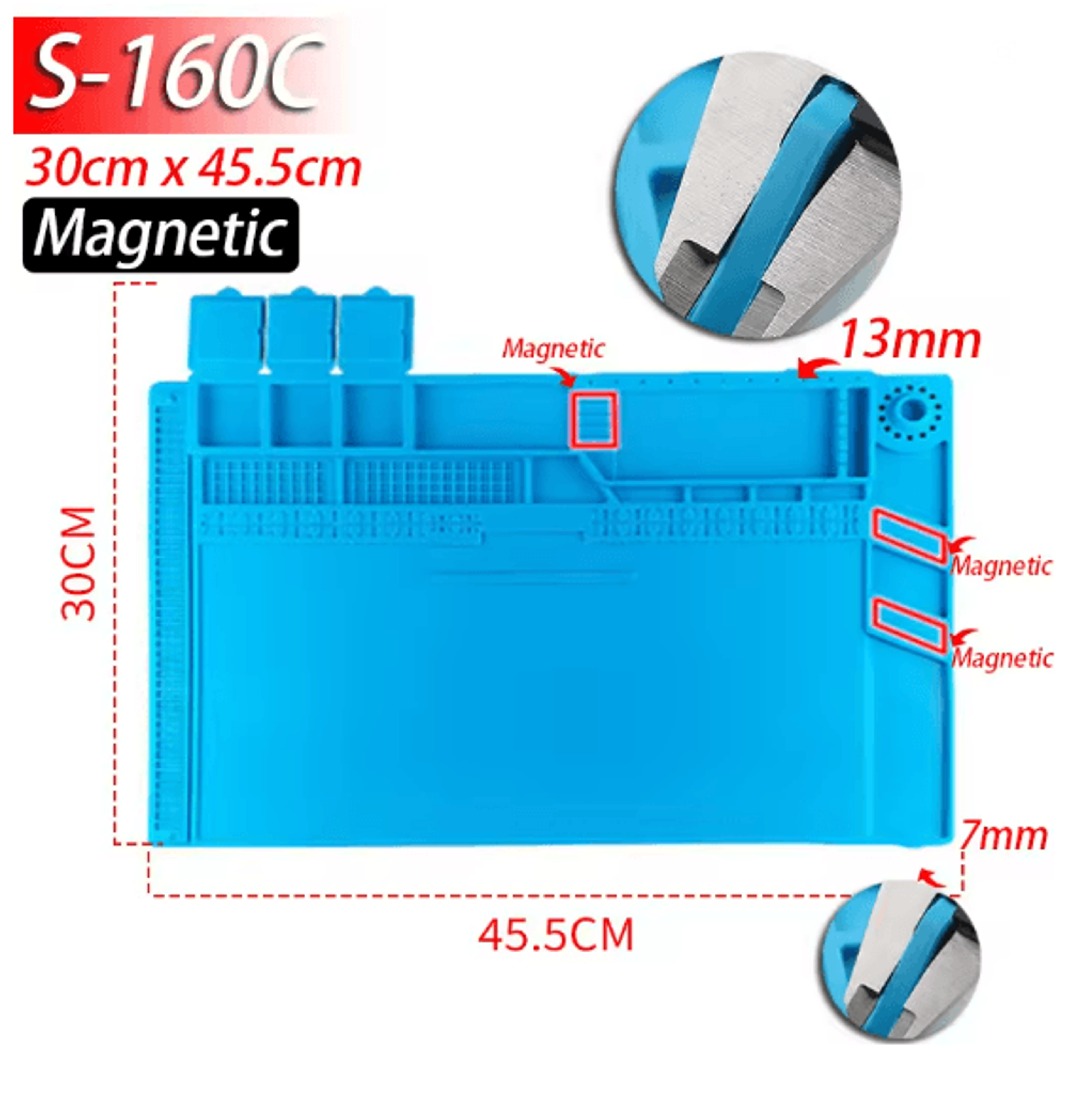 ProGuard Silicone Soldering Mat Heat Resistant Anti Static Magnetic Repair Mat 9