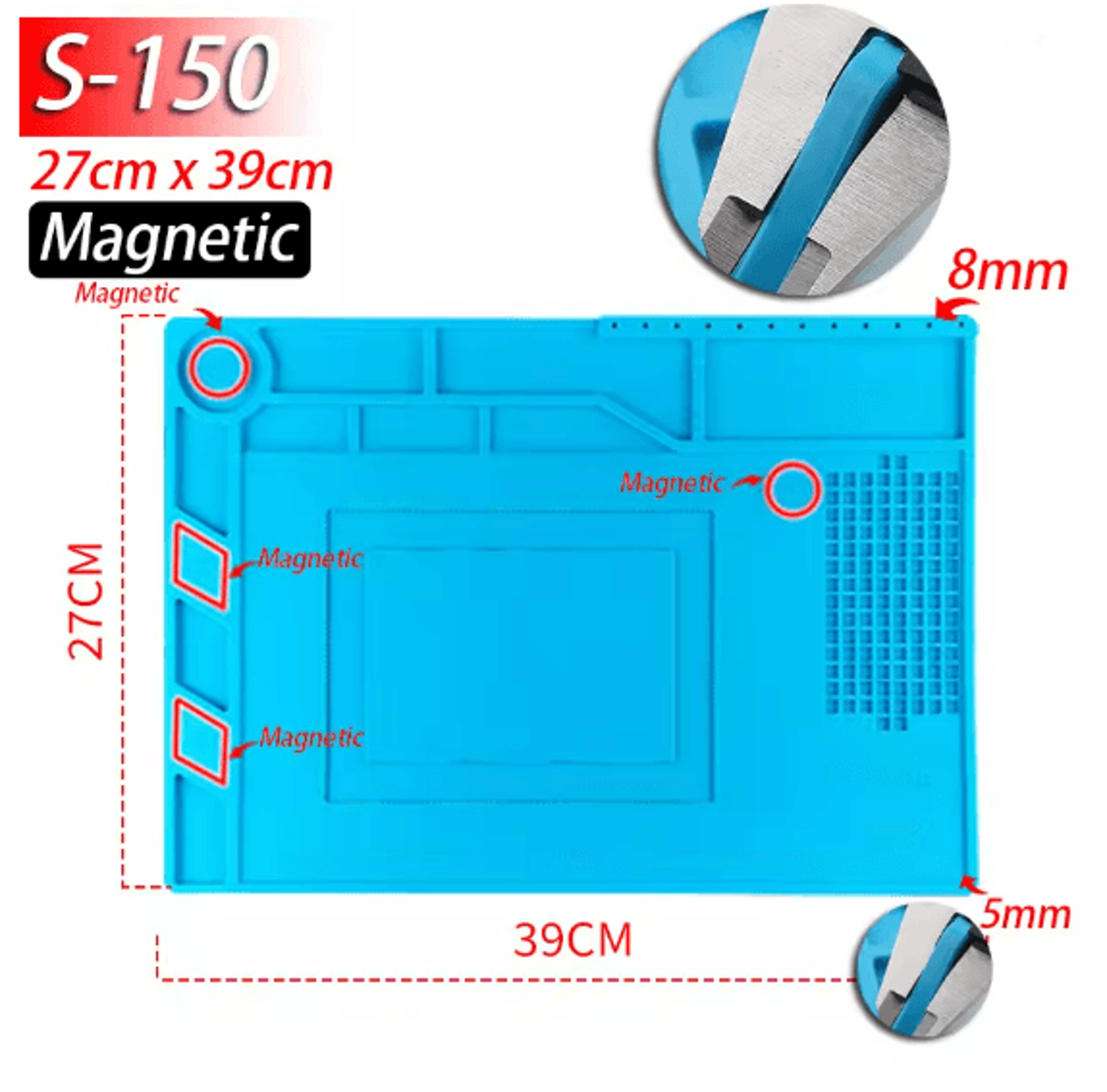 ProGuard Silicone Soldering Mat Heat Resistant Anti Static Magnetic Repair Mat 7