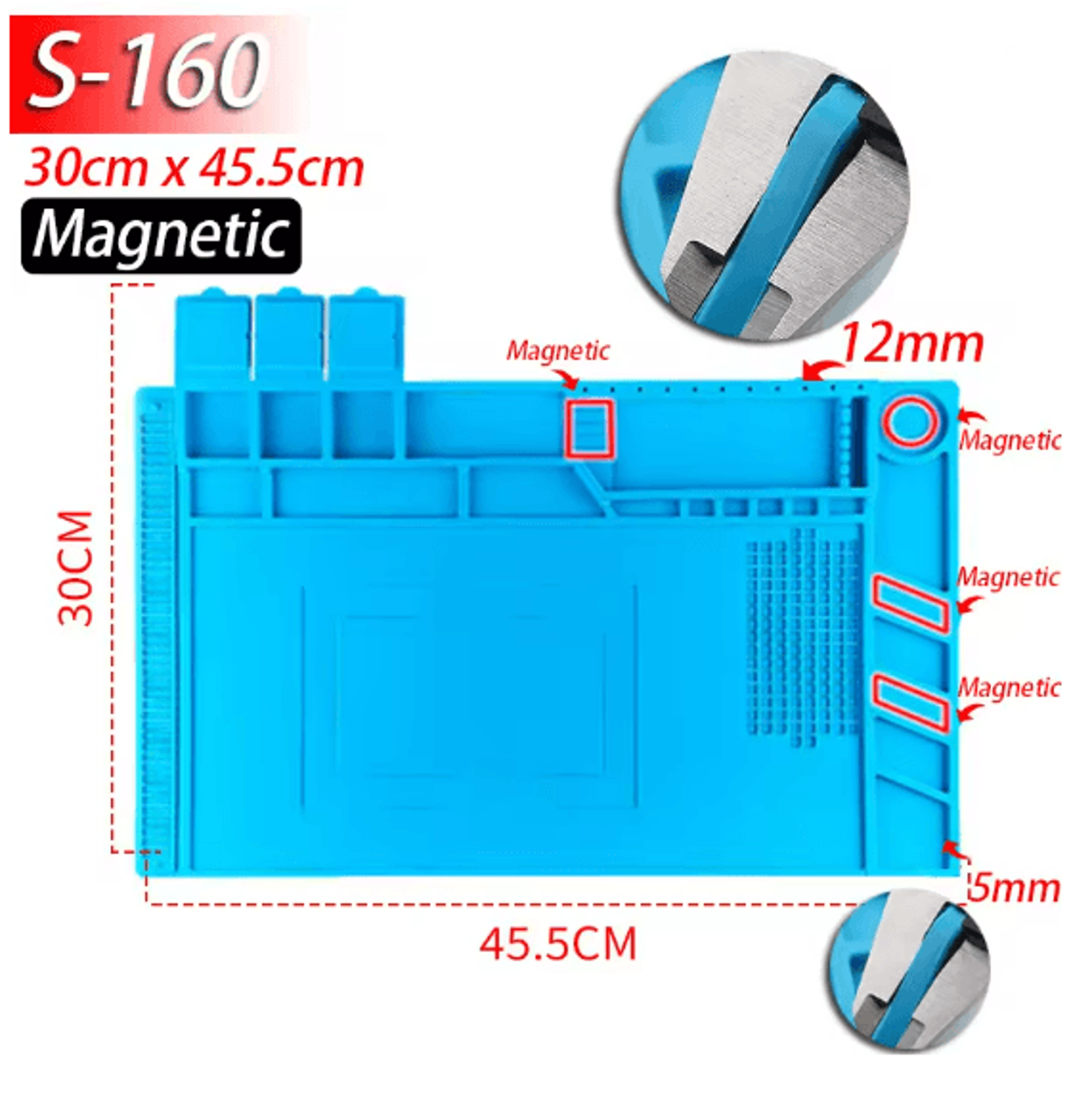 ProGuard Silicone Soldering Mat Heat Resistant Anti Static Magnetic Repair Mat 8