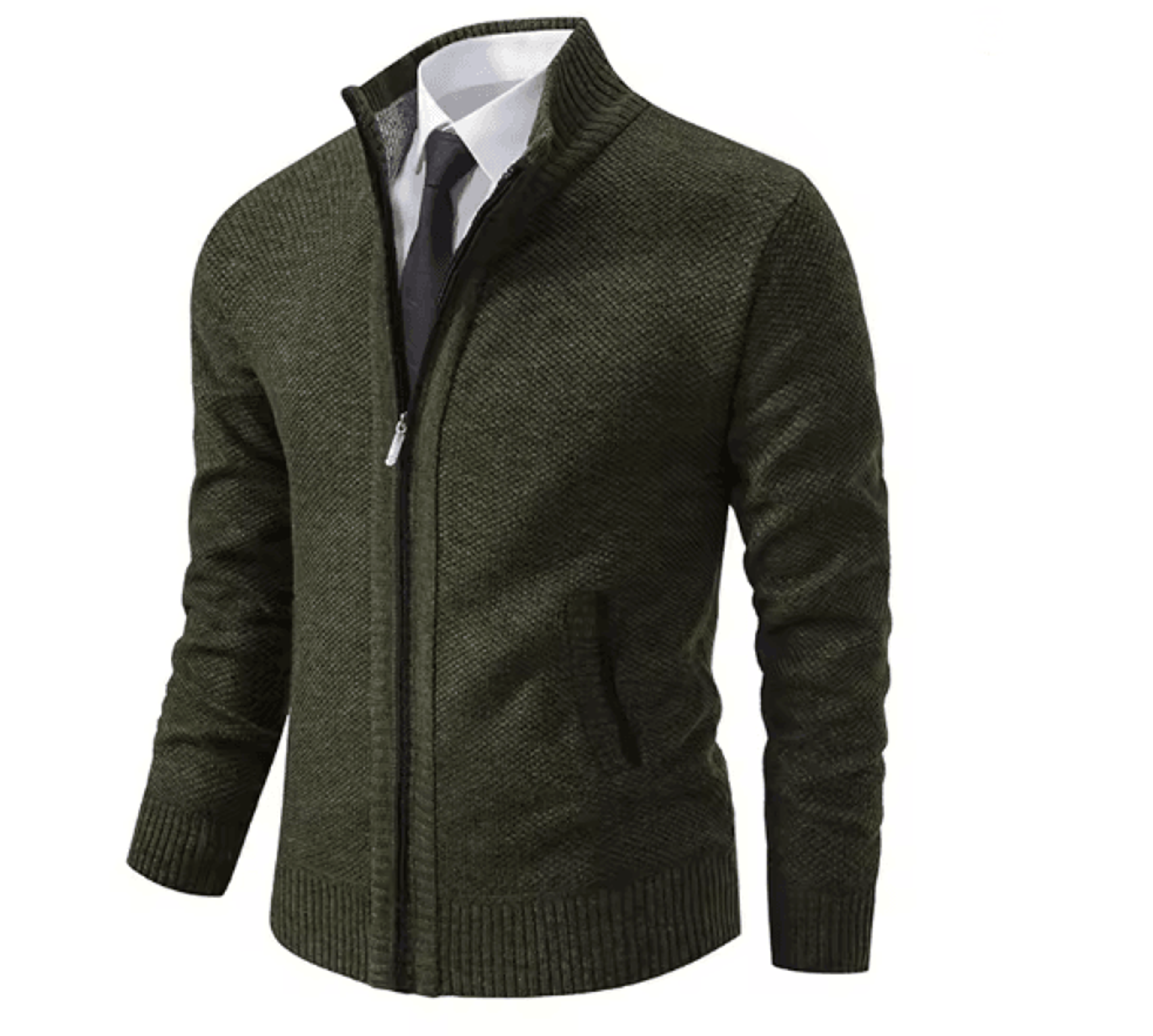 WarmGuard Mens Fleece Zip Up Jacket Stand Collar Casual Sports Coat 3