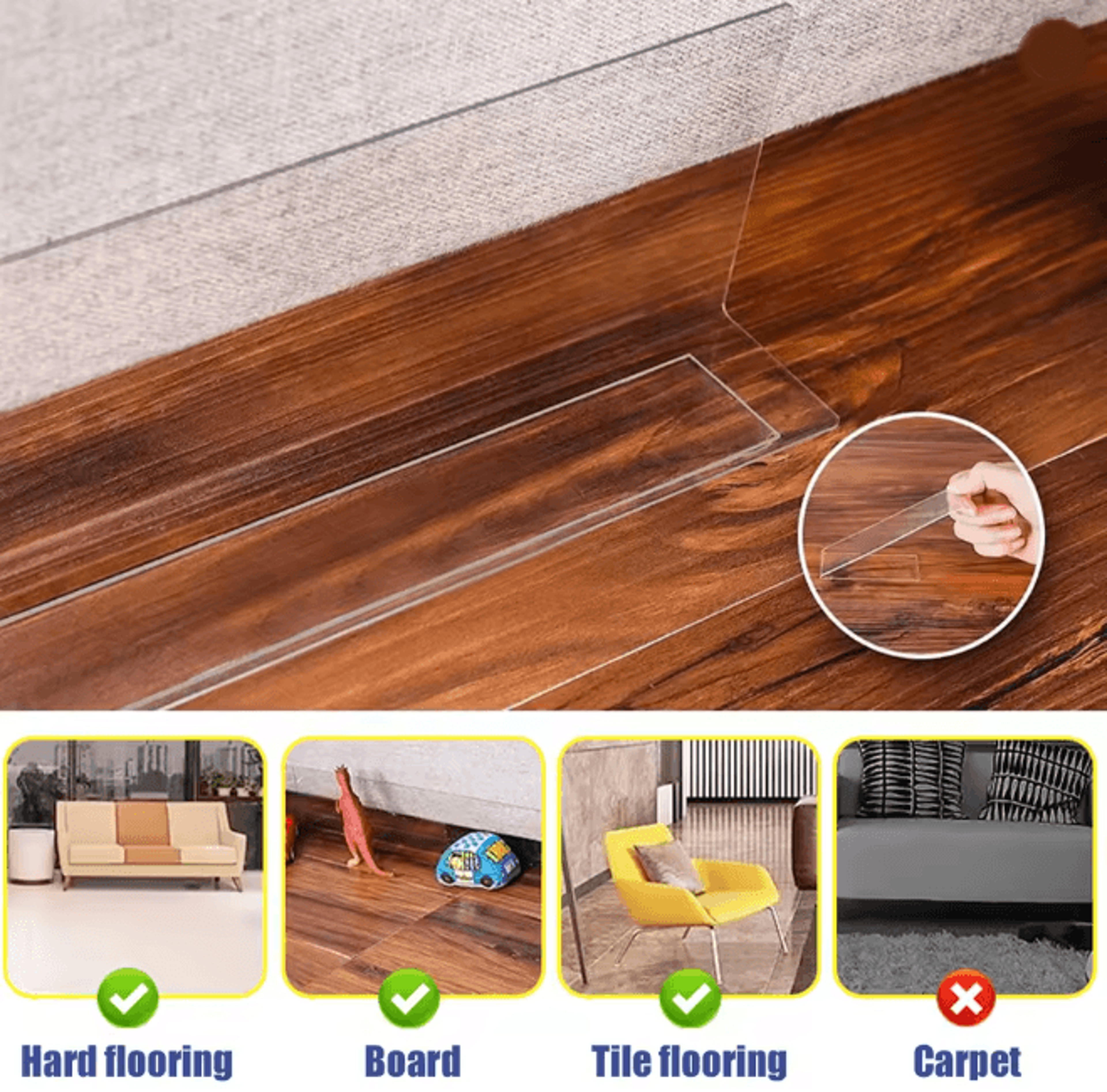 Adjustable Under Couch Gap Blocker Furniture Barrier Guards 8 Pack 2