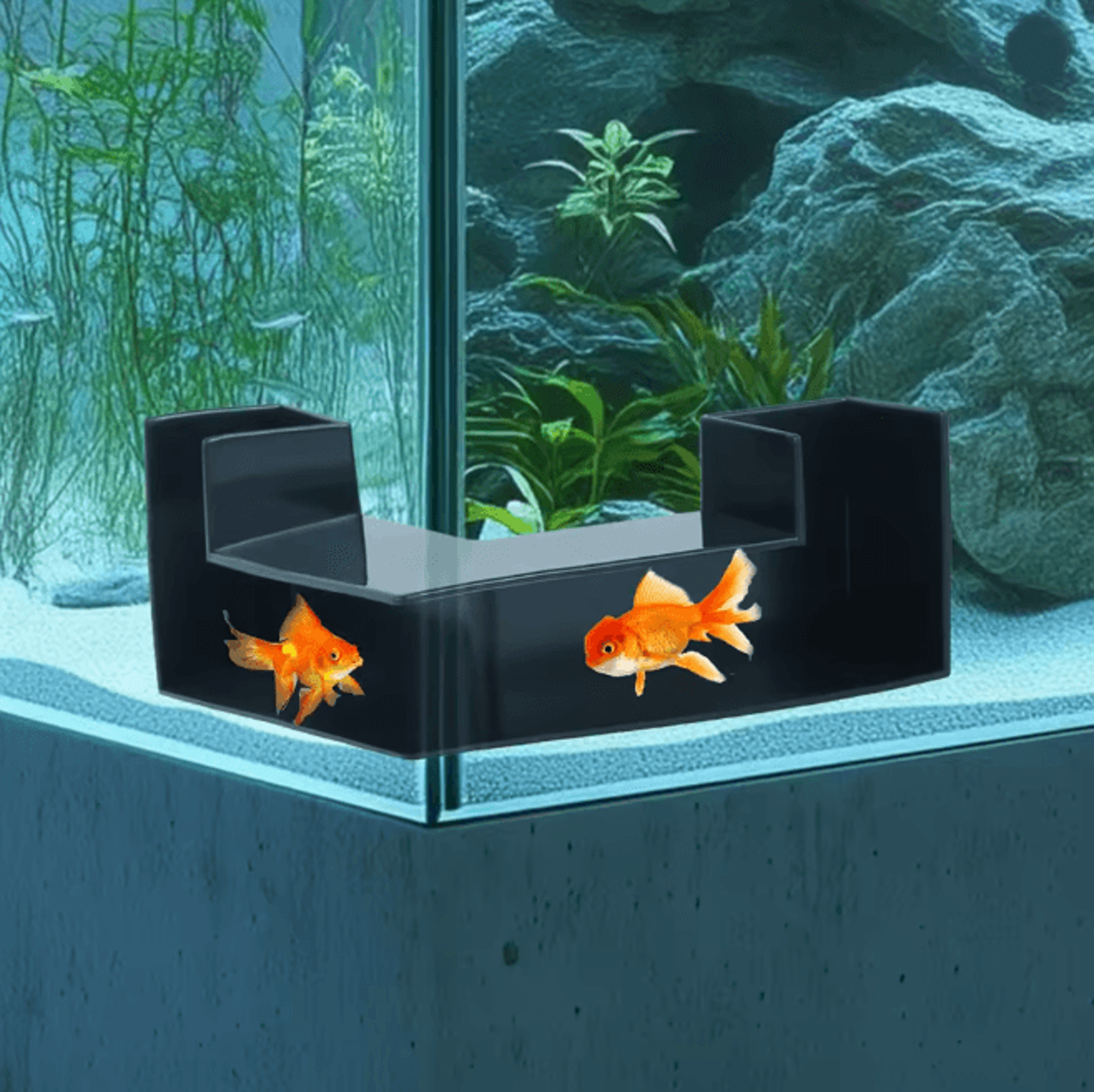 L Shape Shrimp Cave Aquarium Tunnel Corner Fish Hideout 3