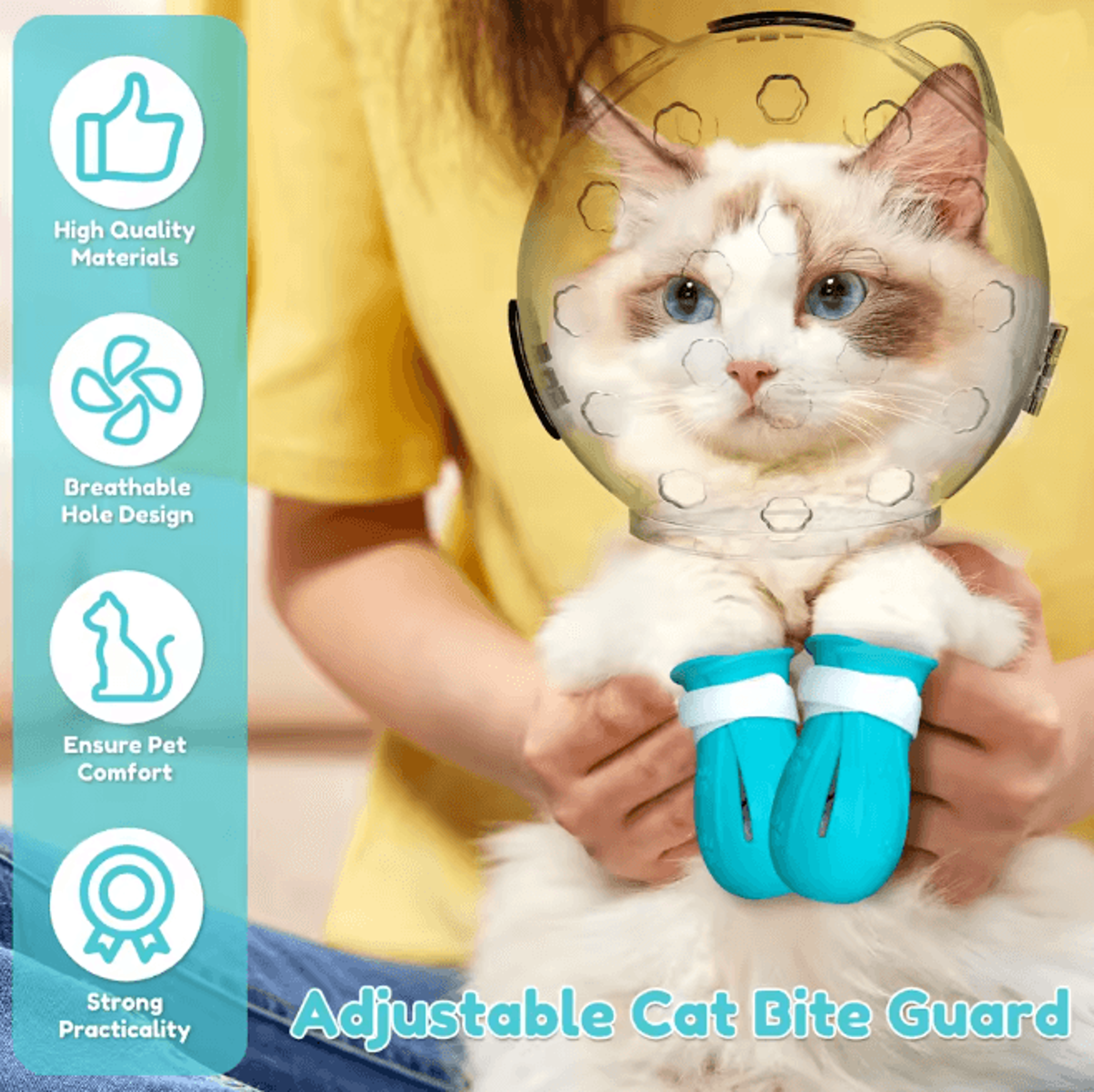 Transparent Cat Grooming Muzzle Anti Bite Protective Hood 2