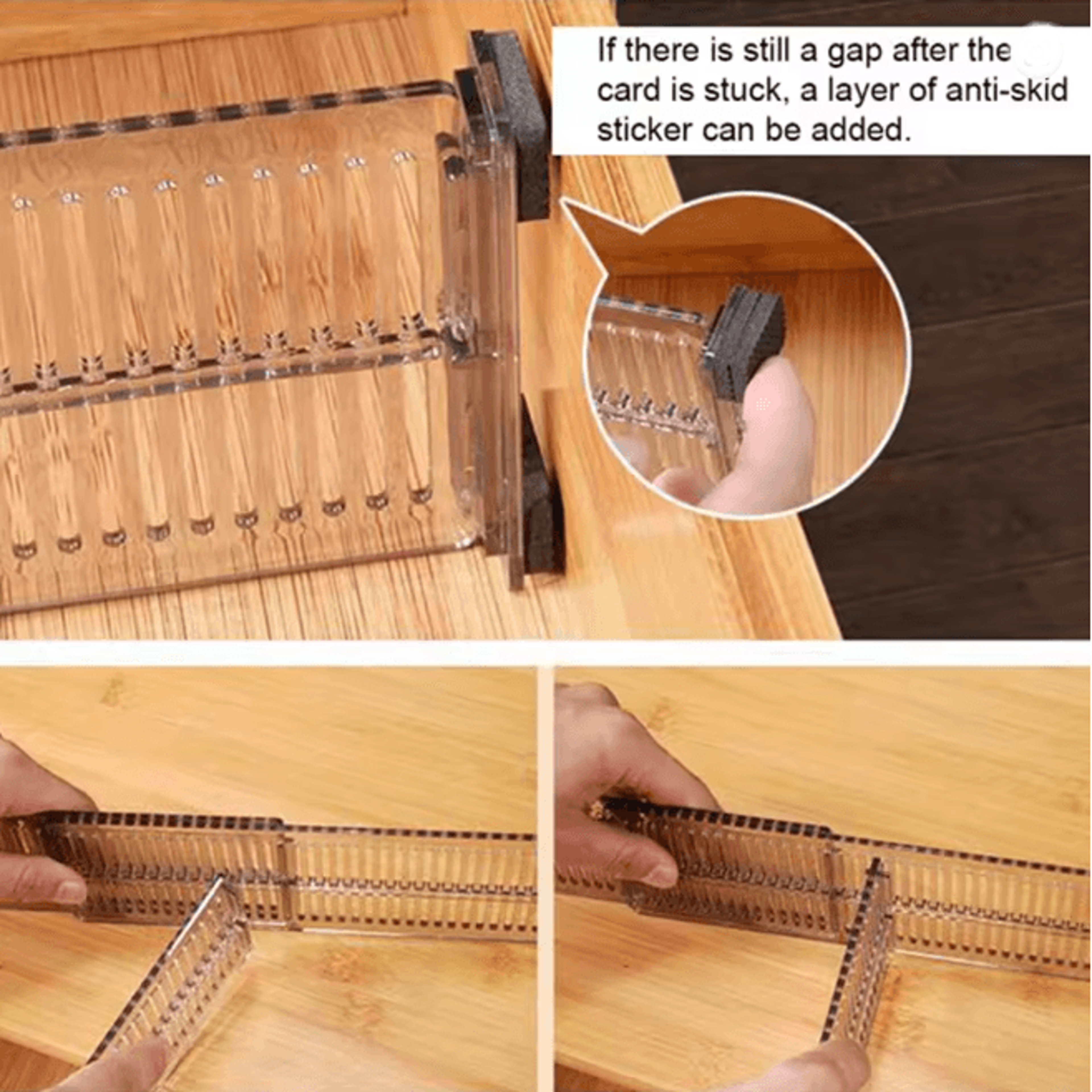 Adjustable Drawer Divider Clear Retractable Drawer Organizer Set 2
