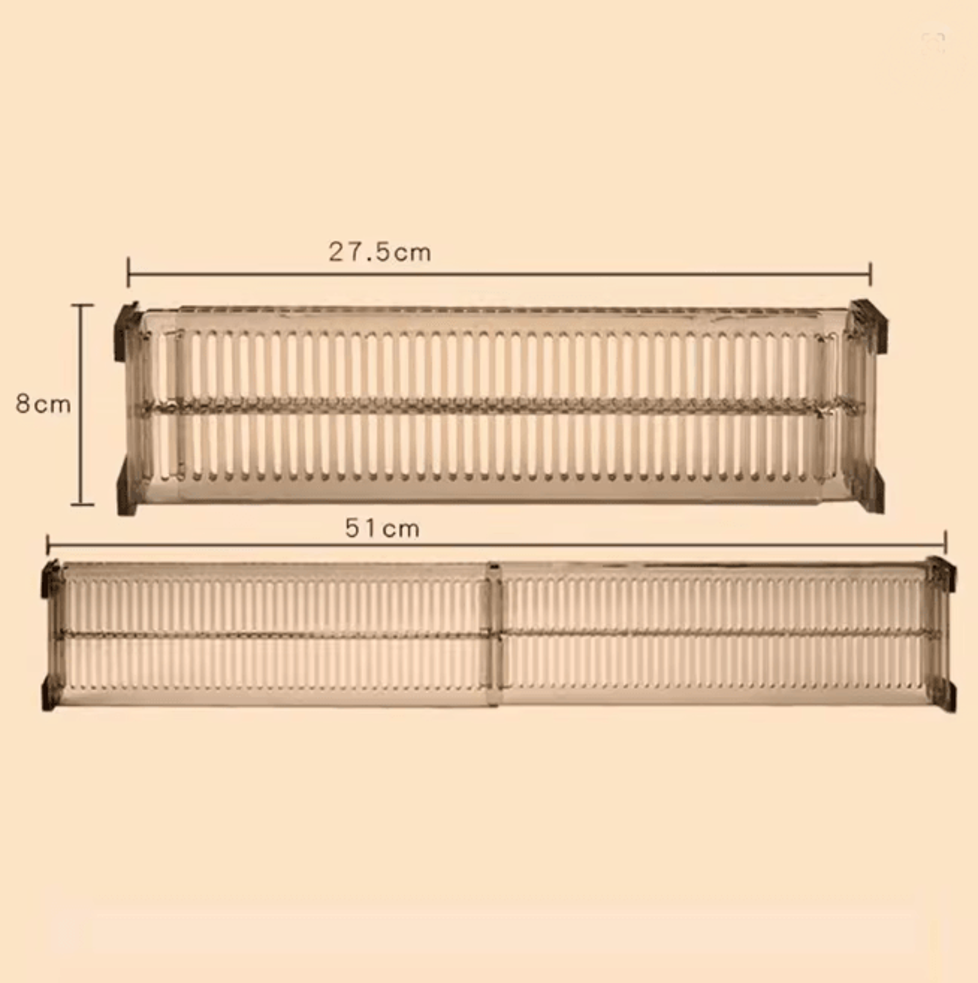 Adjustable Drawer Divider Clear Retractable Drawer Organizer Set 4