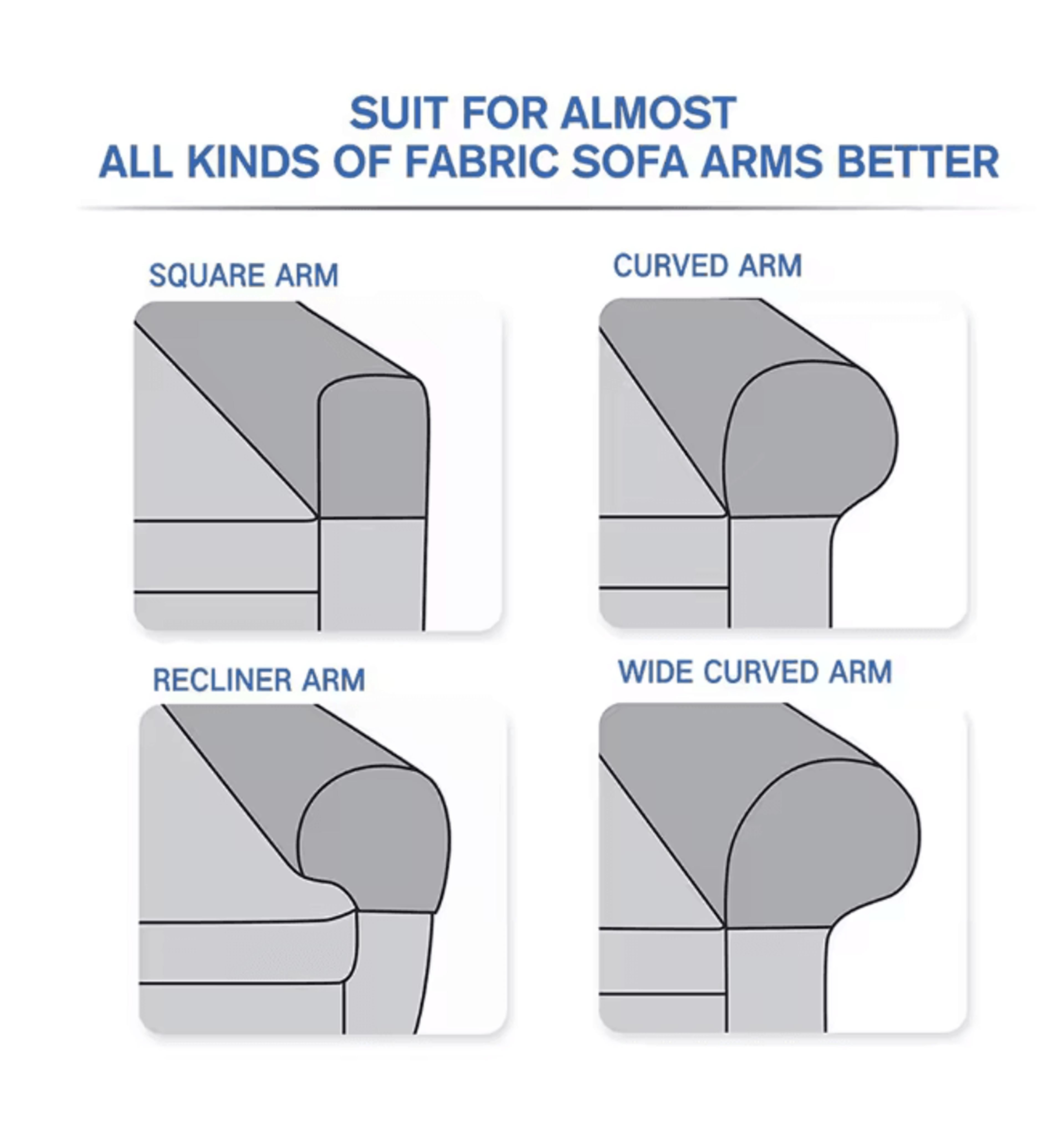 Stretch Armrest Covers Elastic Sofa Arm Protectors Set 3