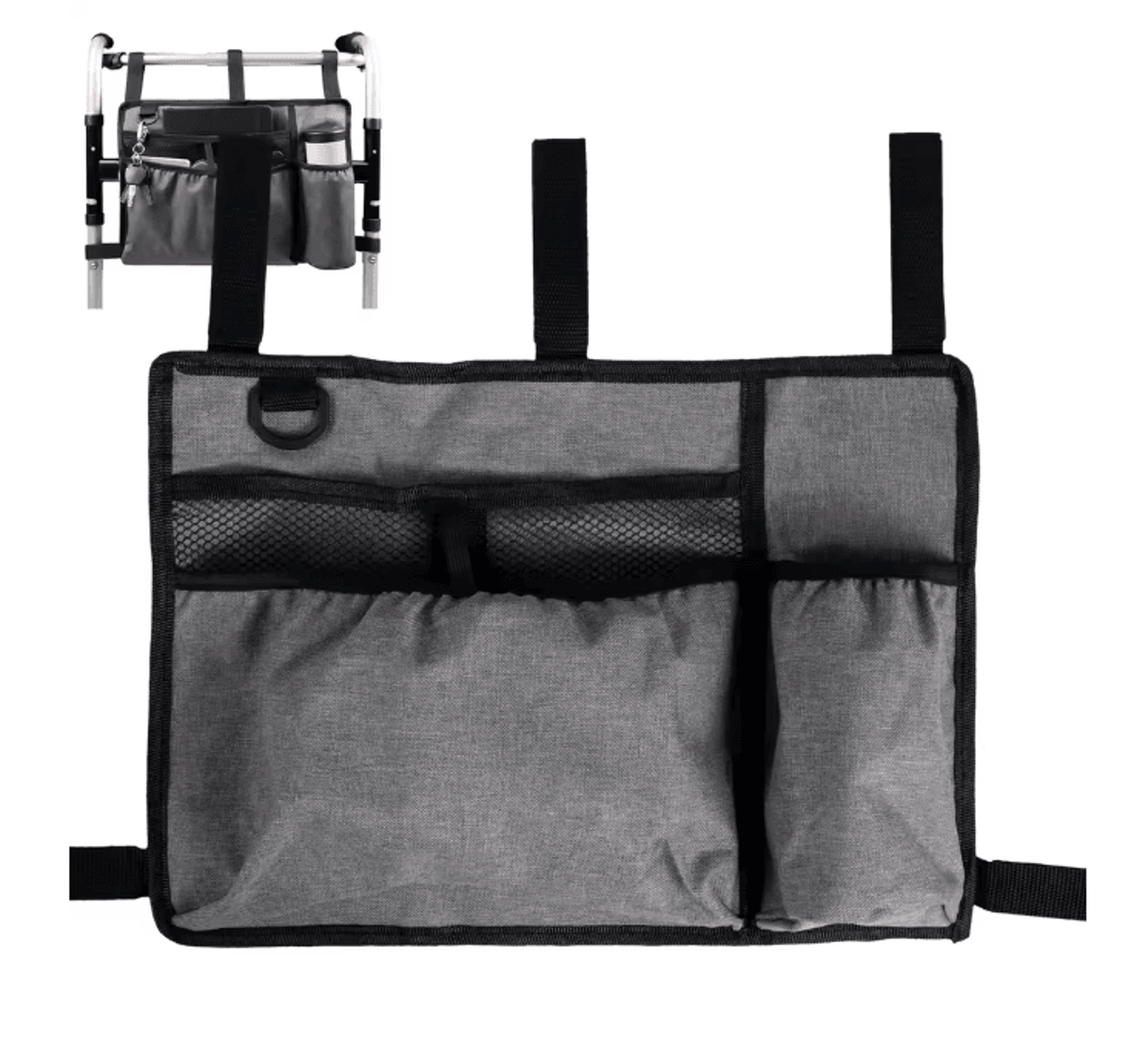 Large Capacity Walker Storage Bag With Cup Holder For Wheelchairs And Rollators 1