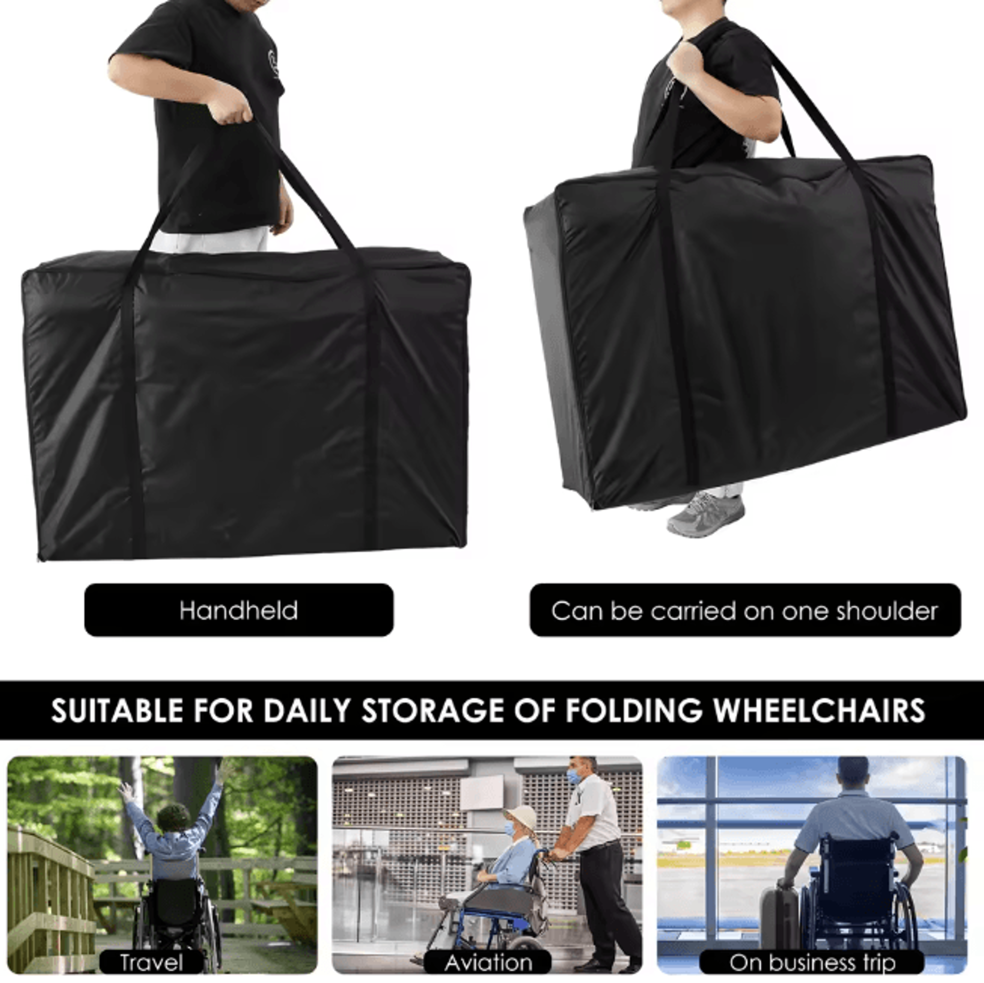 Waterproof Rollator Travel Bag Folding Wheelchair Storage Bag 2