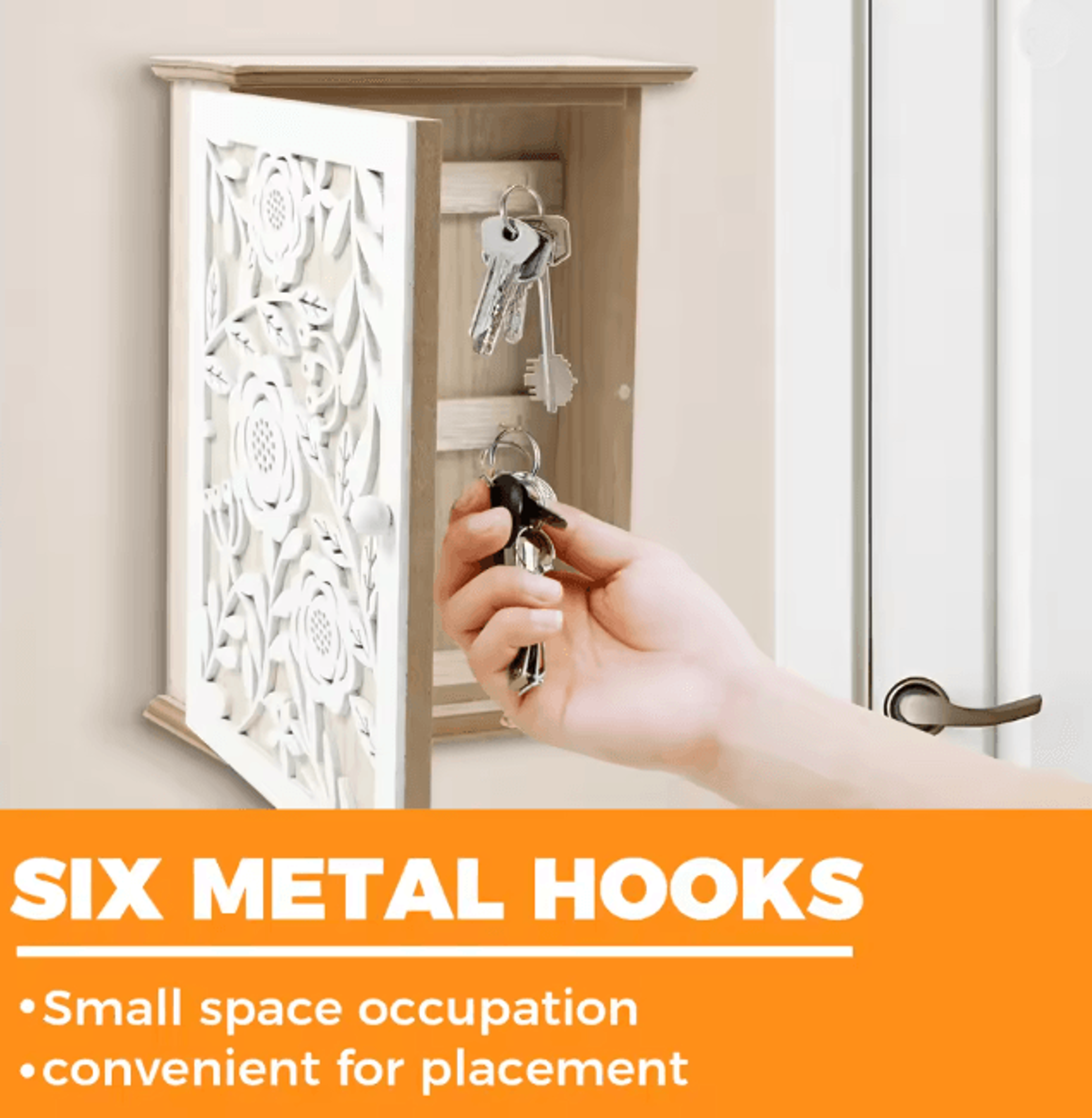 Wood Key Box Decorative Wall Key Holder With Hooks For Entryway 1