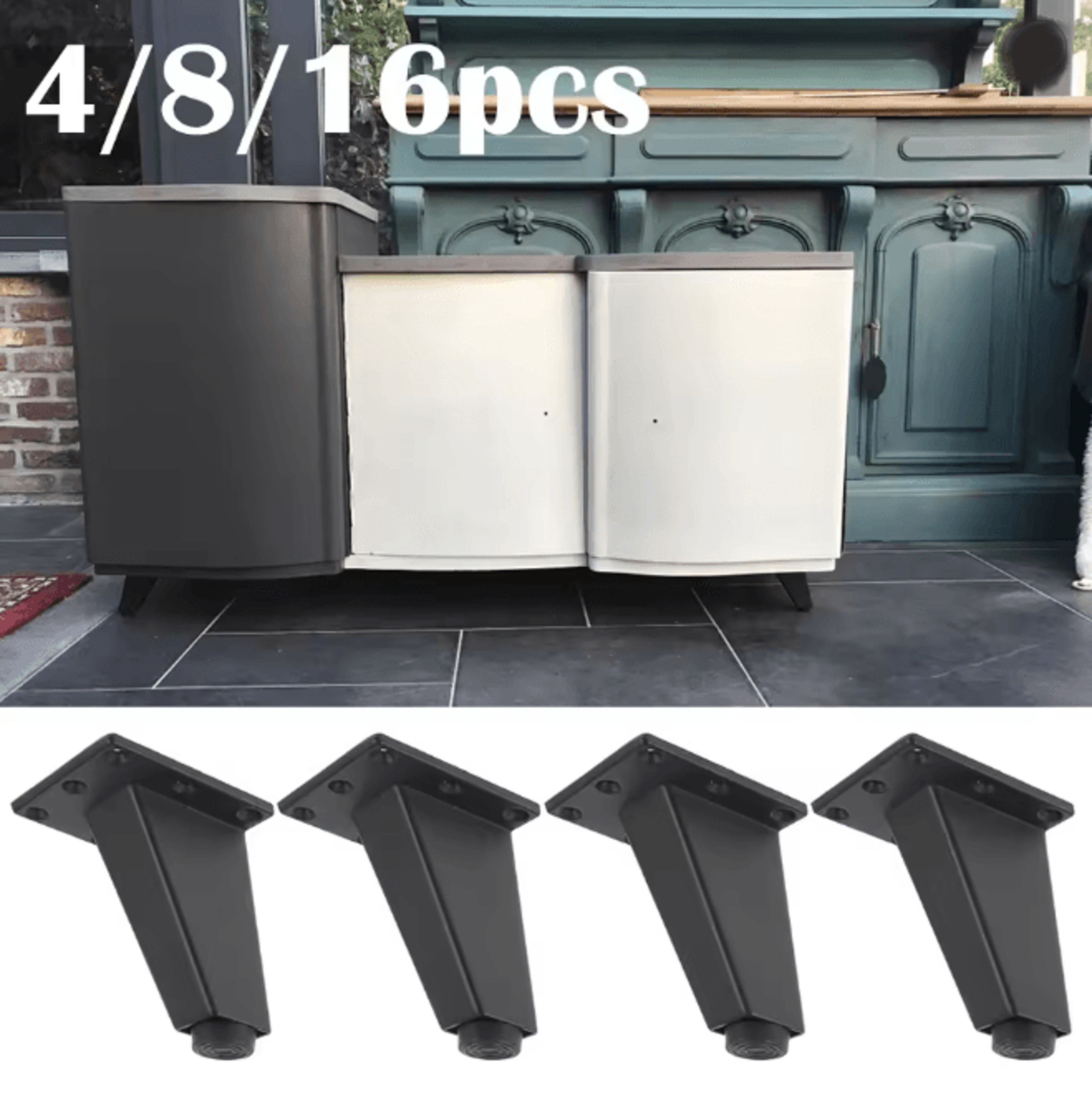 Adjustable Metal Furniture Legs Non Slip Support Feet For Sofa Bed And Cabinets 0