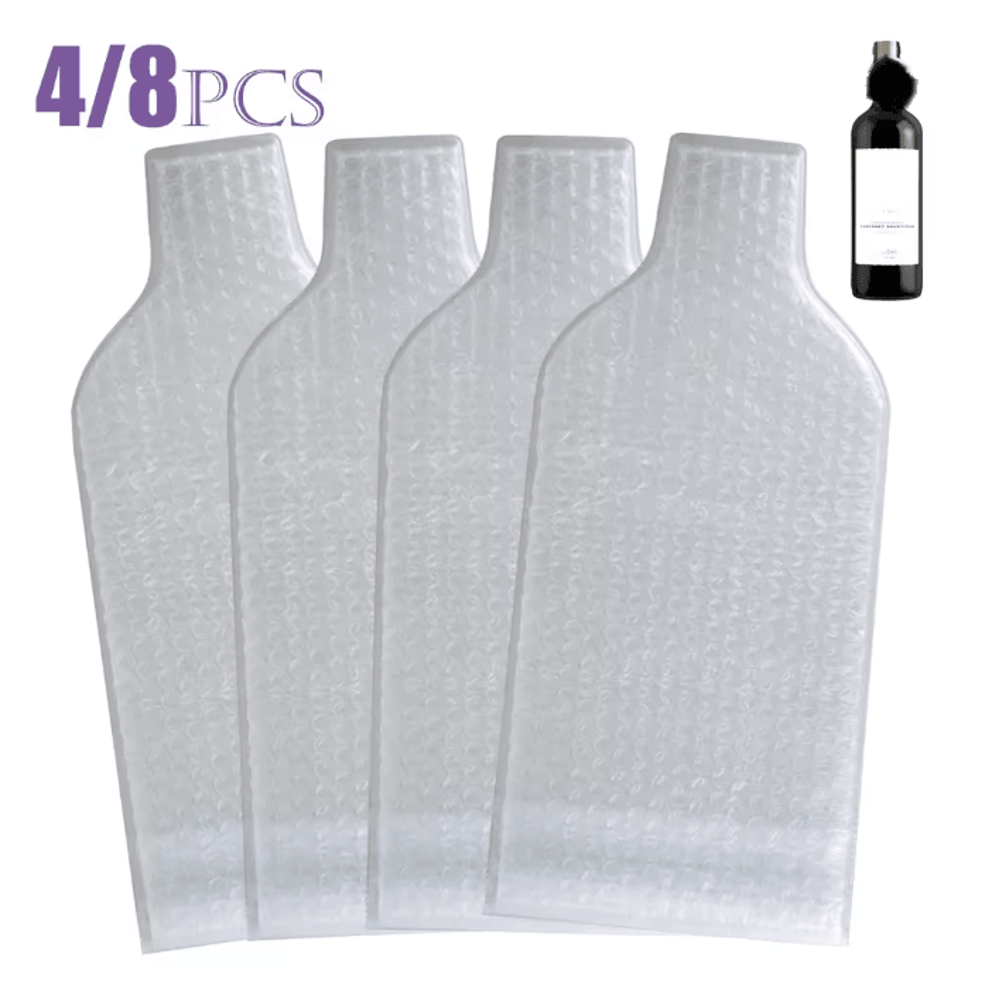 Reusable Wine Bottle Travel Protector Bags With Bubble Liner Set 0